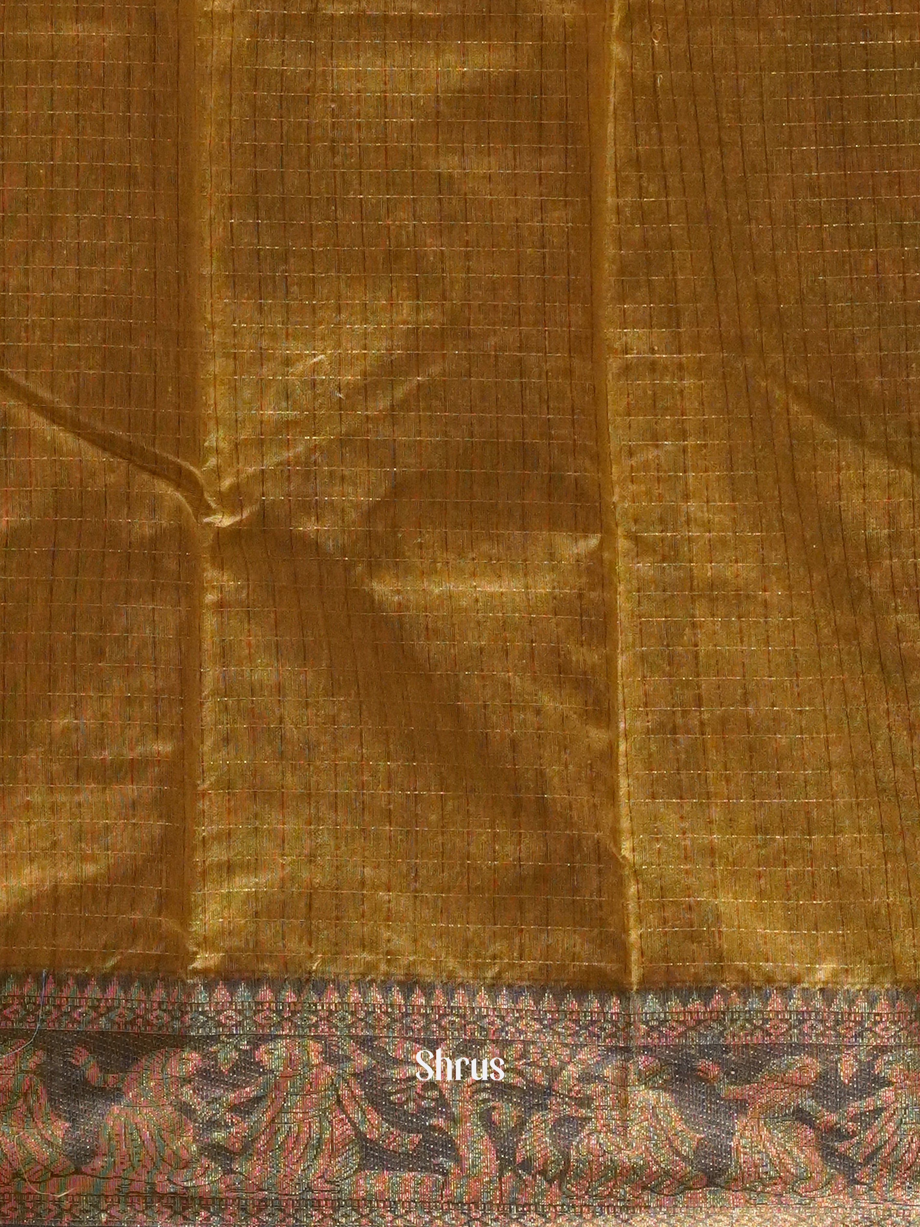 Brown & Gold - Mercerized  Cotton Saree