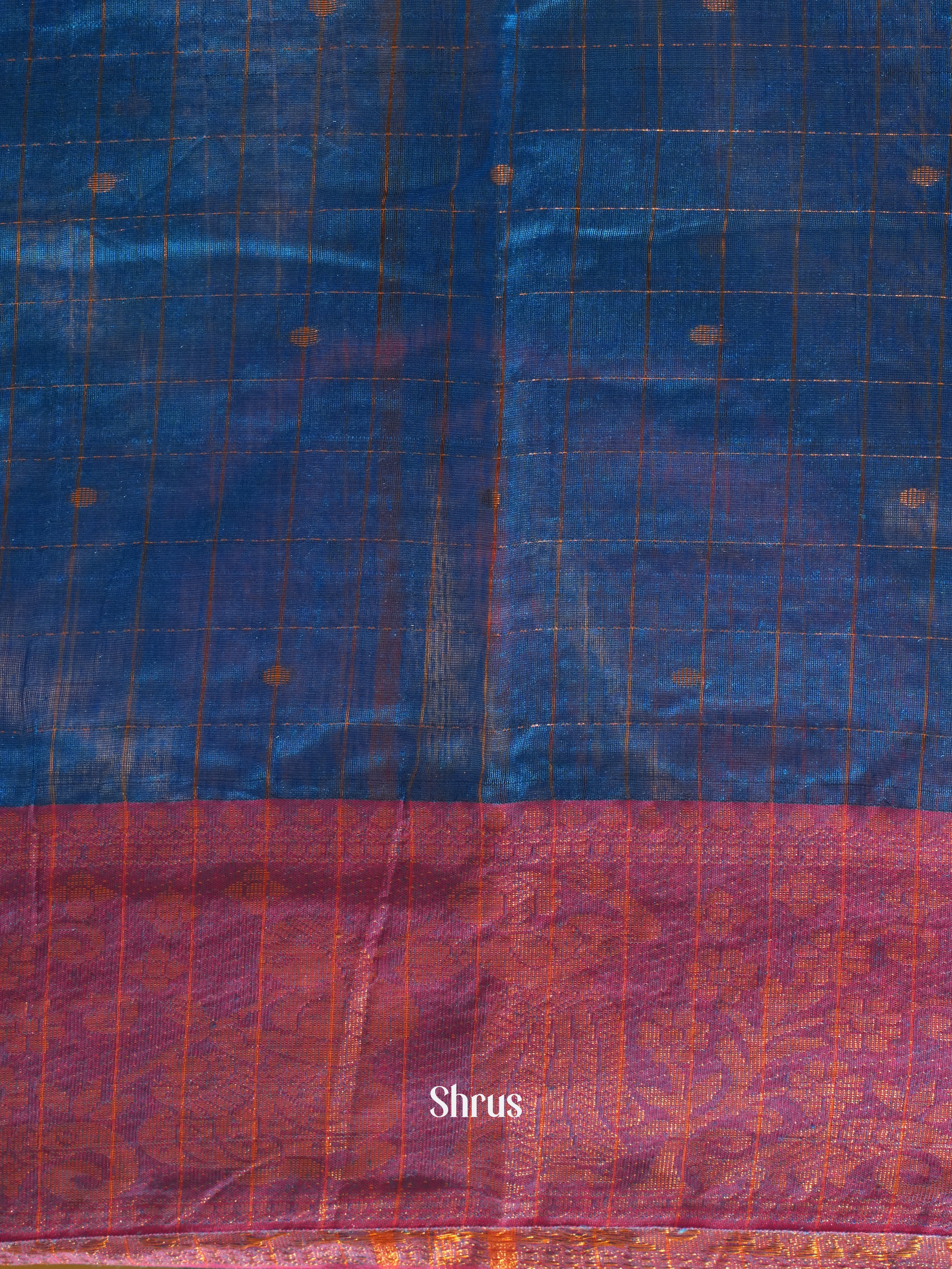 Black & Blue - Mercerized cotton Saree