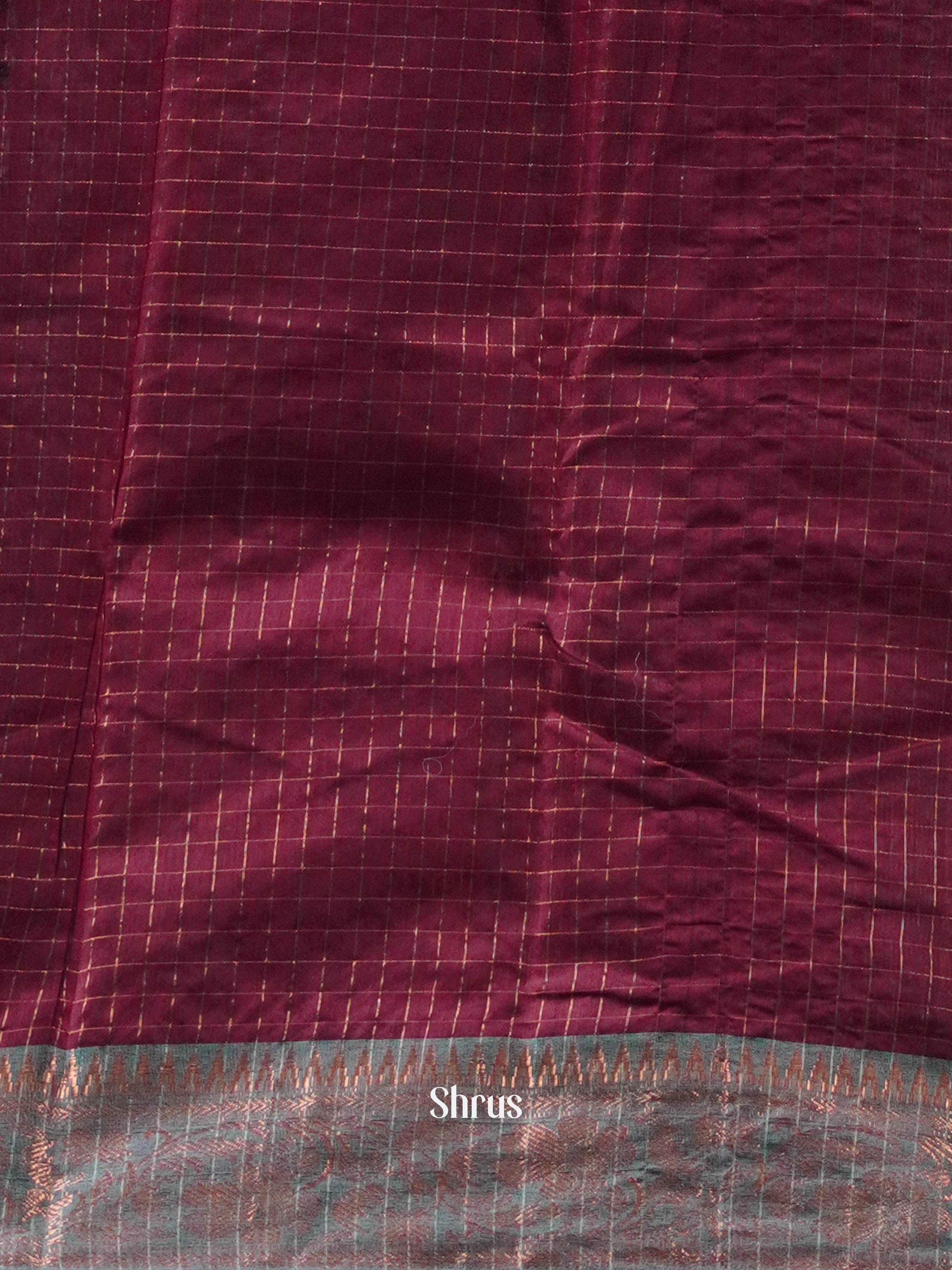 Blue & Maroon - Mercerized cotton