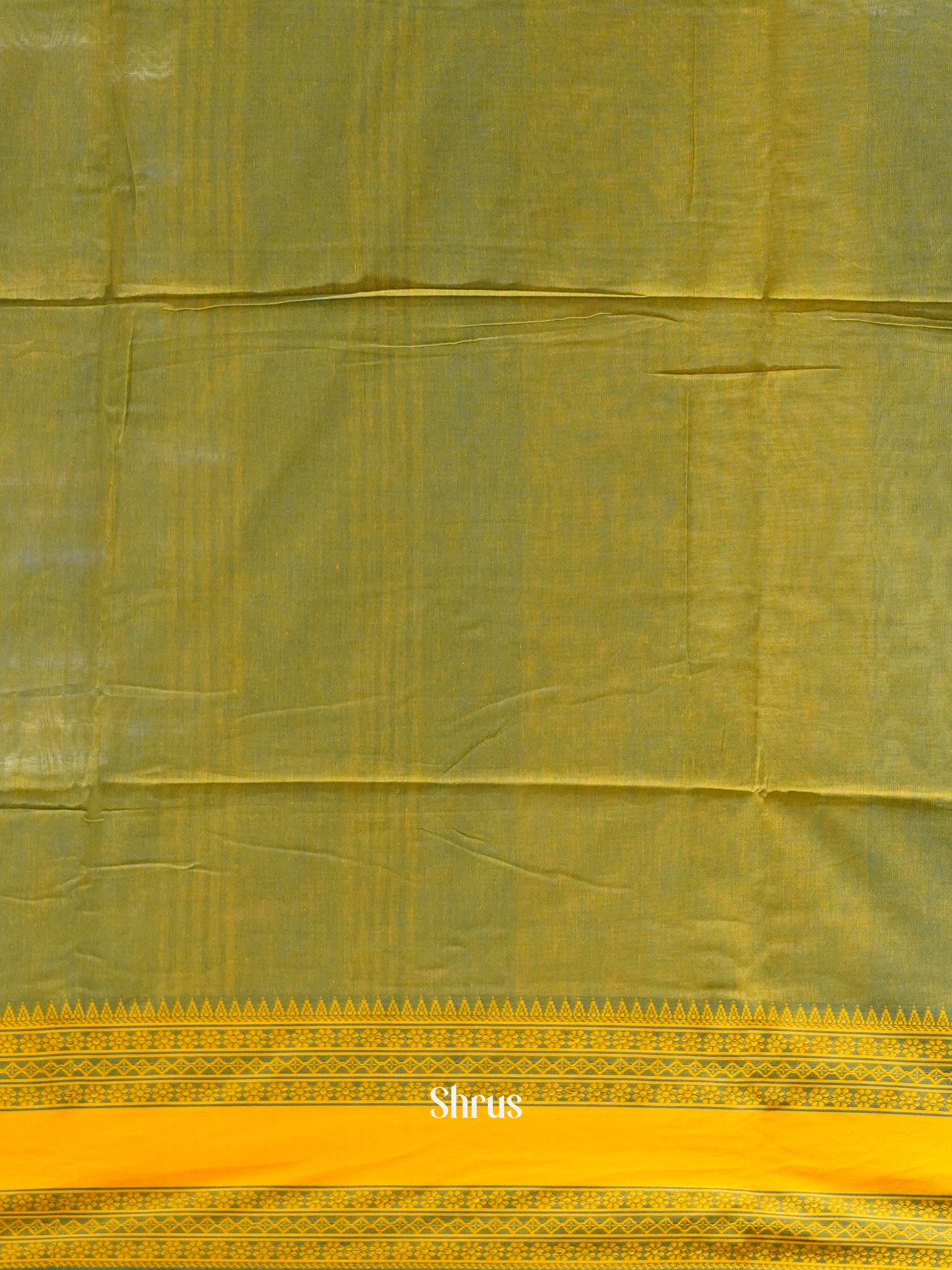 Green & Yellow- Bengal cotton Saree - Shop on ShrusEternity.com