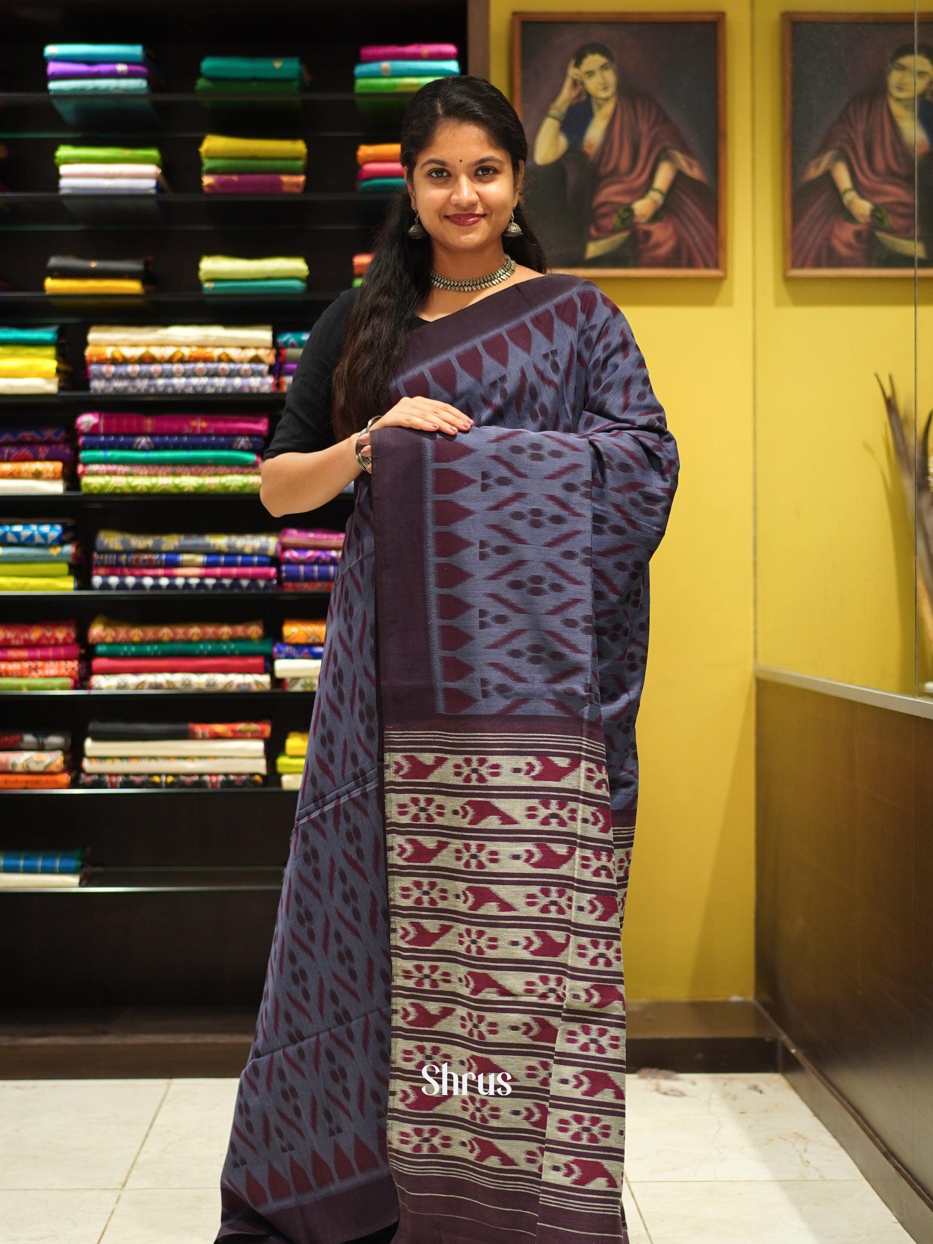 Purple & Jamun - Bengal cotton Saree - Shop on ShrusEternity.com