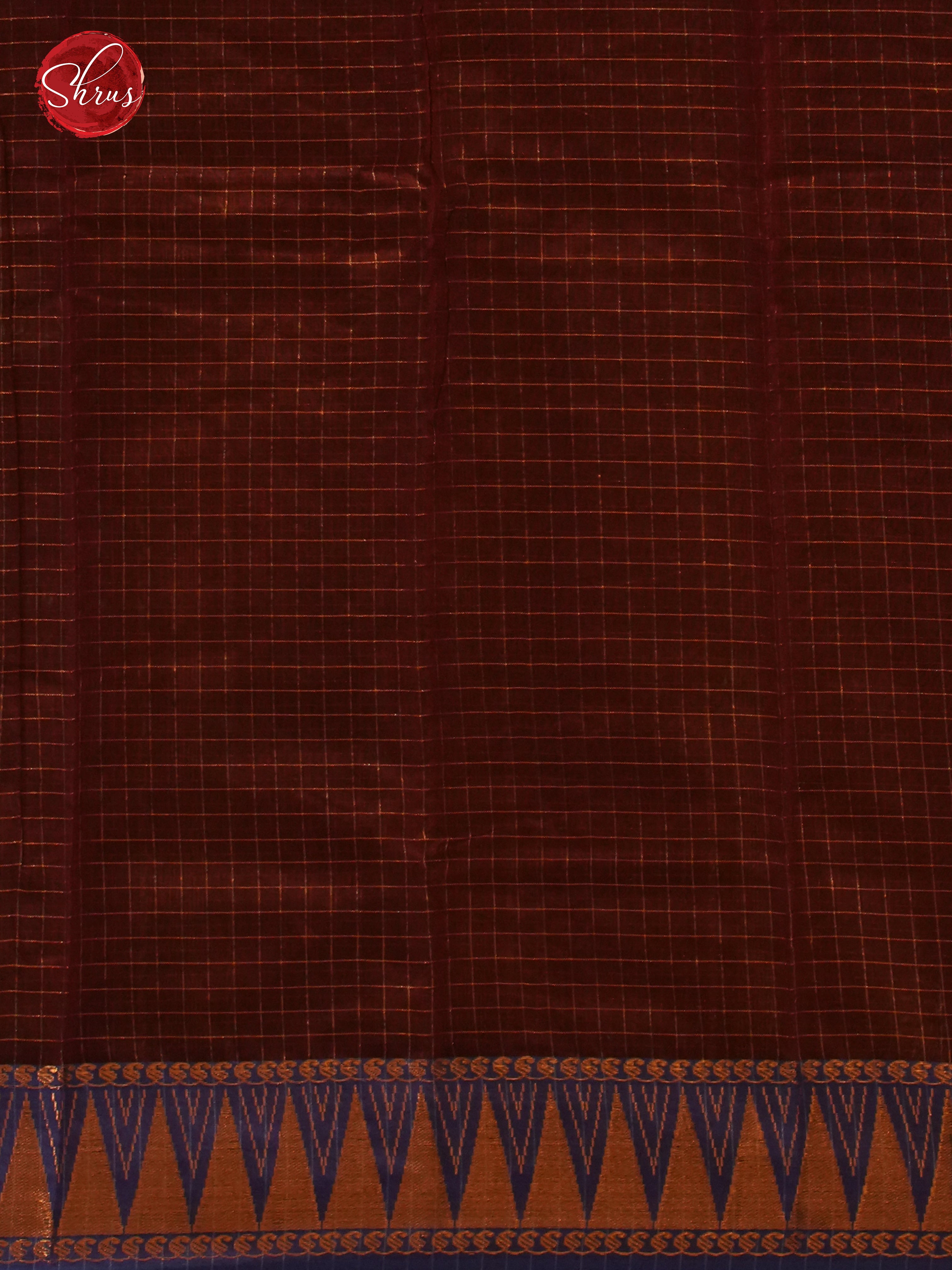 Mustard & Maroon - Mercerized Cotton Saree - Shop on ShrusEternity.com