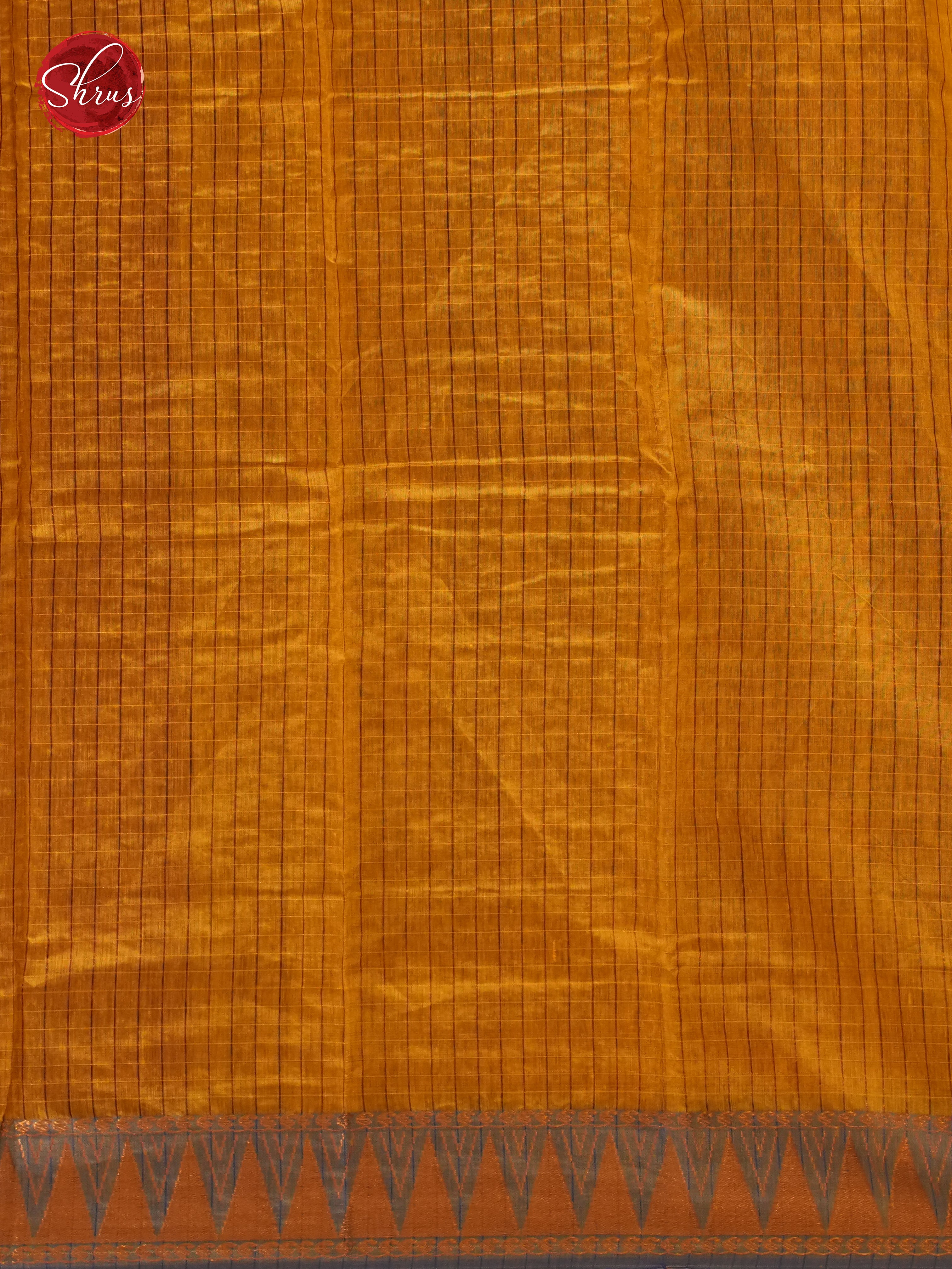 Maroon & Mustard - Mercerized Cotton Saree - Shop on ShrusEternity.com