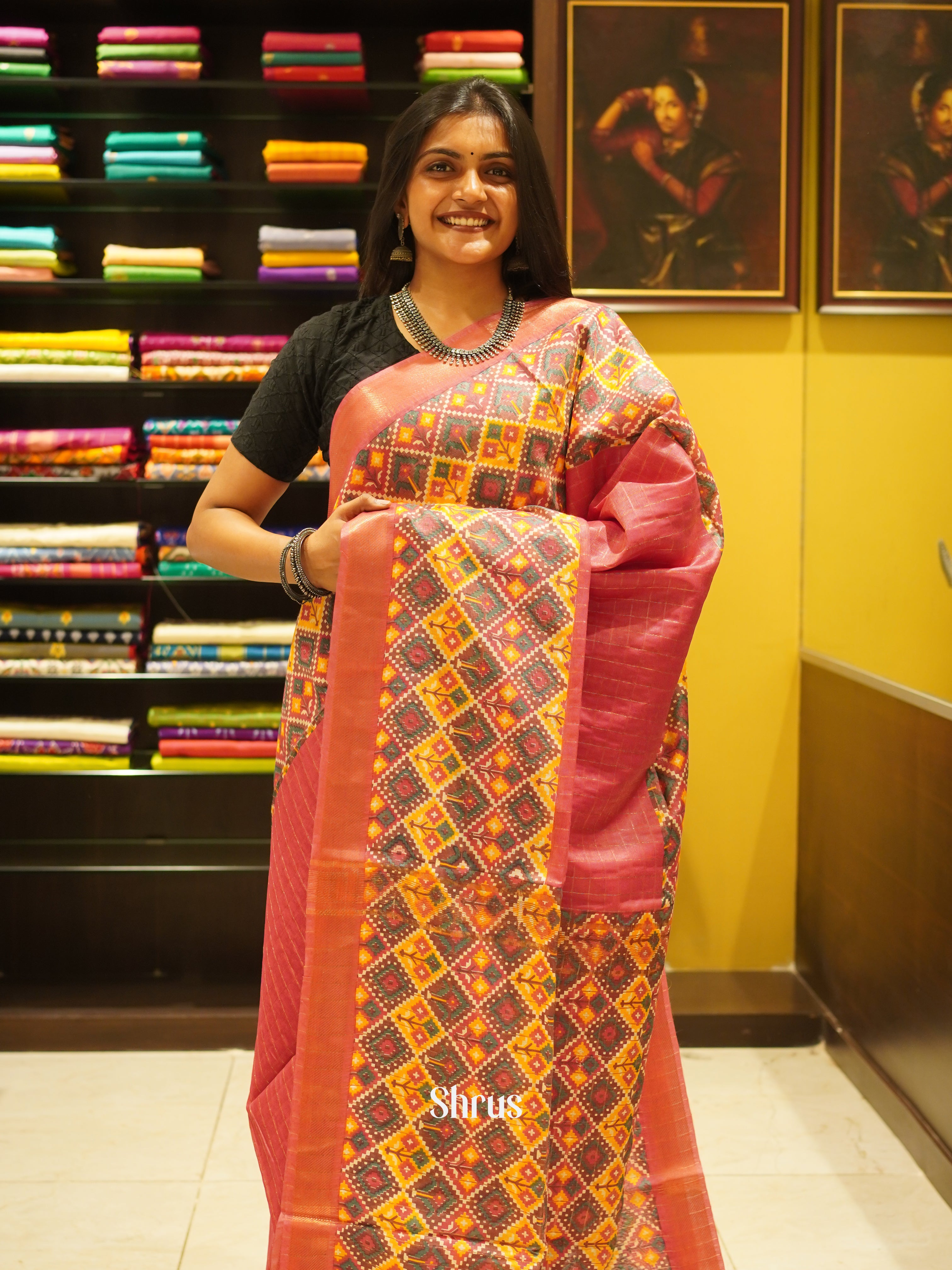 Pink & Cream - Semi Tussar Saree