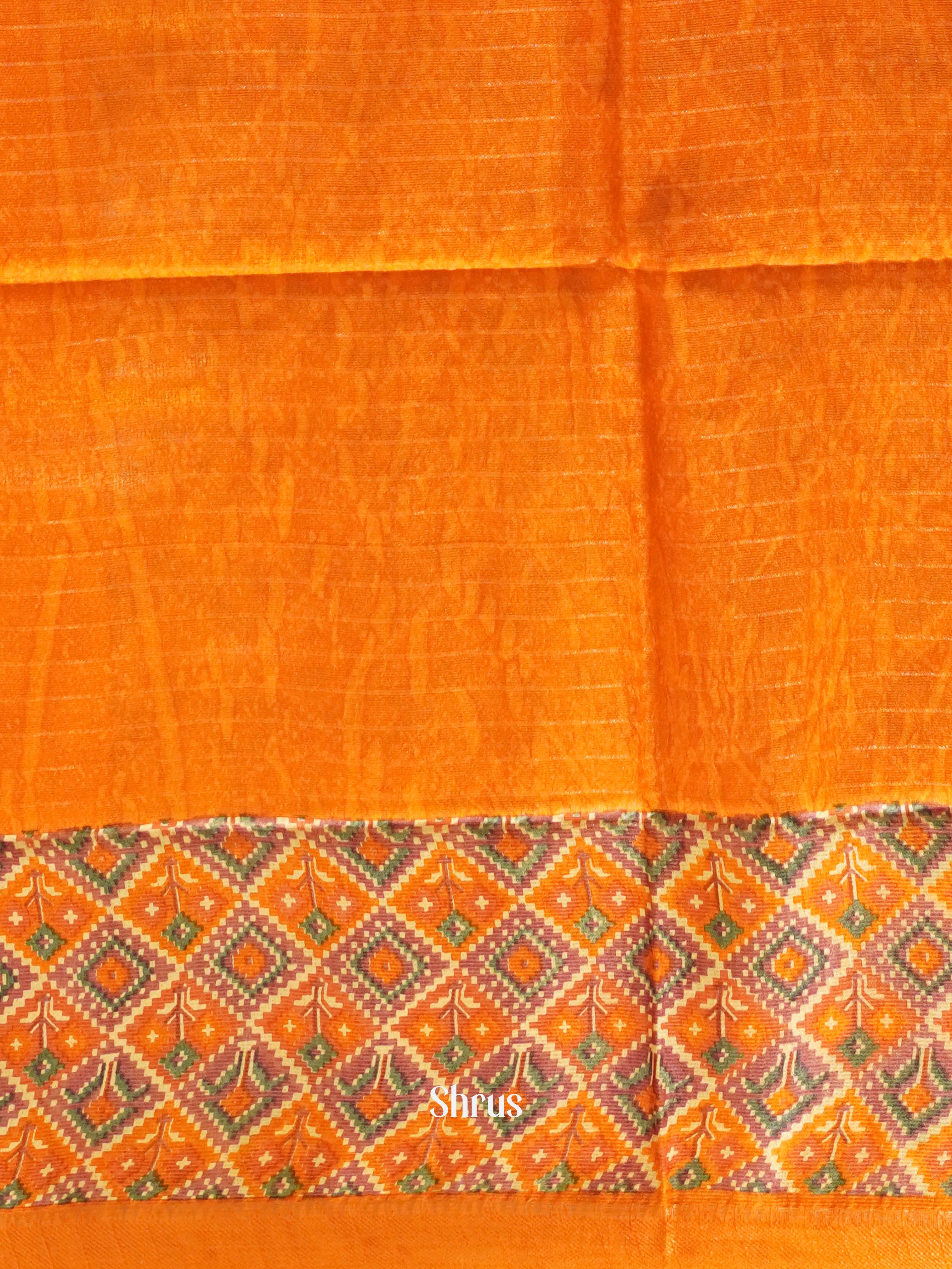 Orange & Purple- Semi Tussar Saree - Shop on ShrusEternity.com