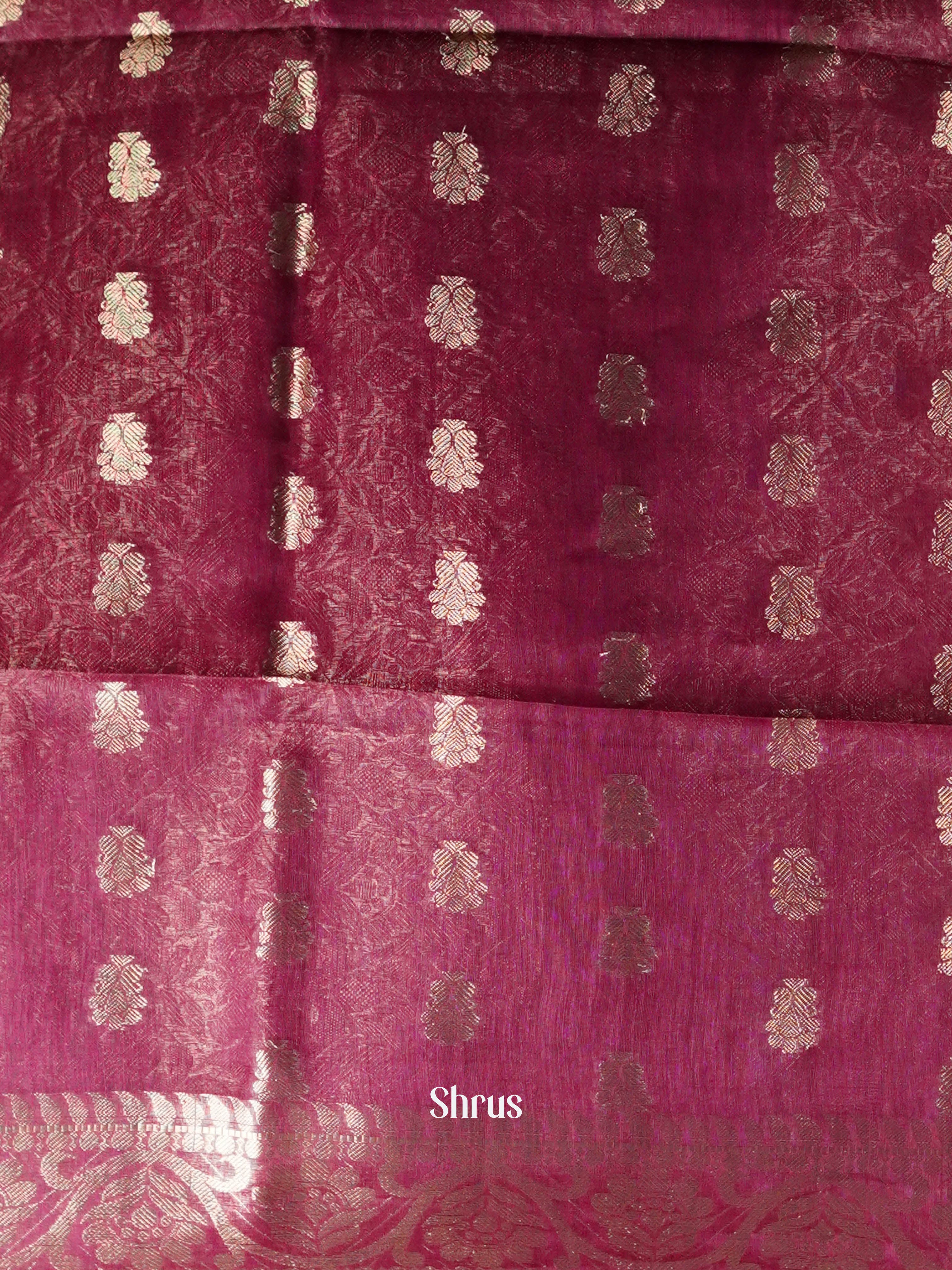 Dark Magenta  - Linen silk Saree