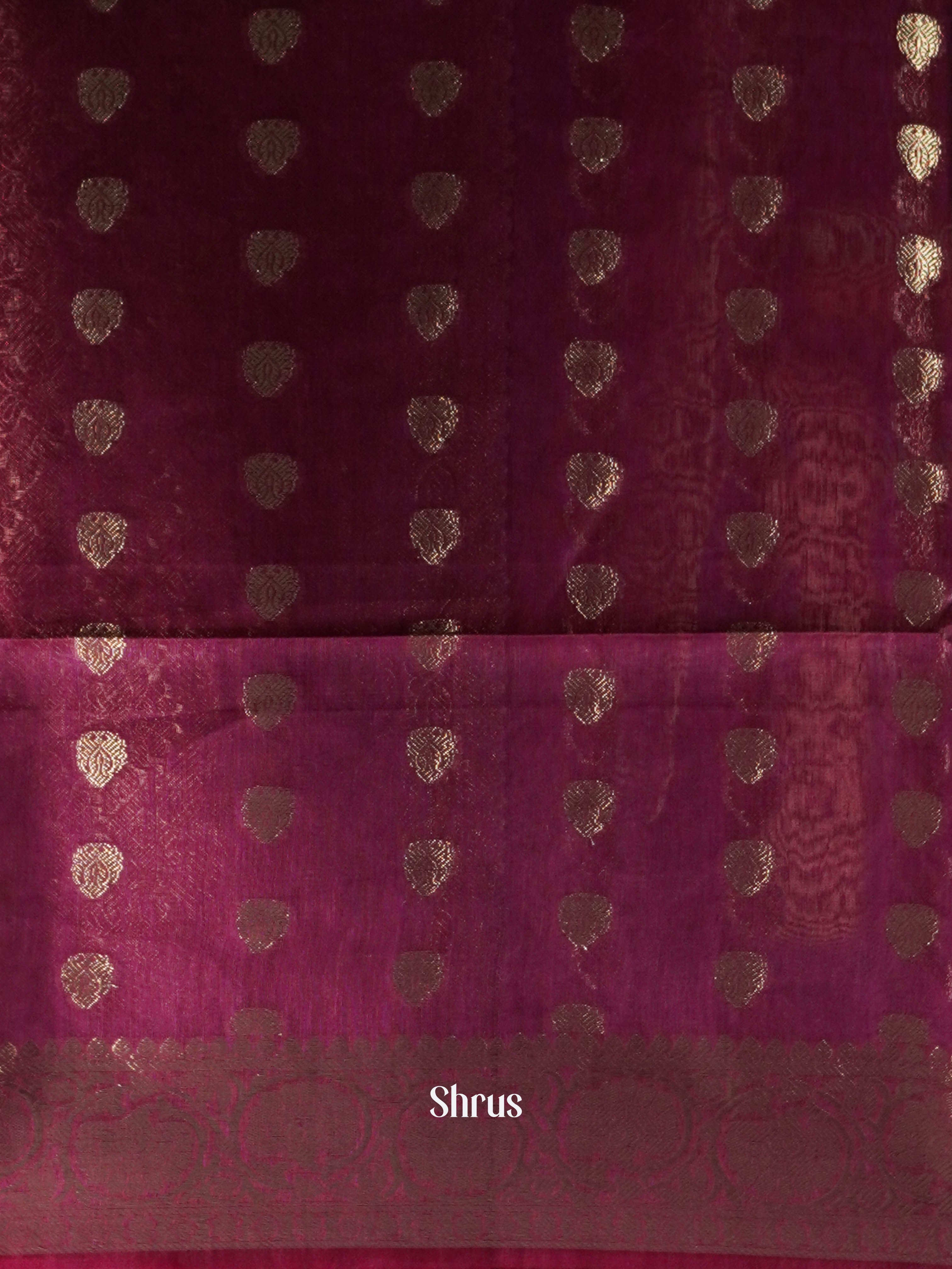 Deep Majenta  - Linen silk Saree