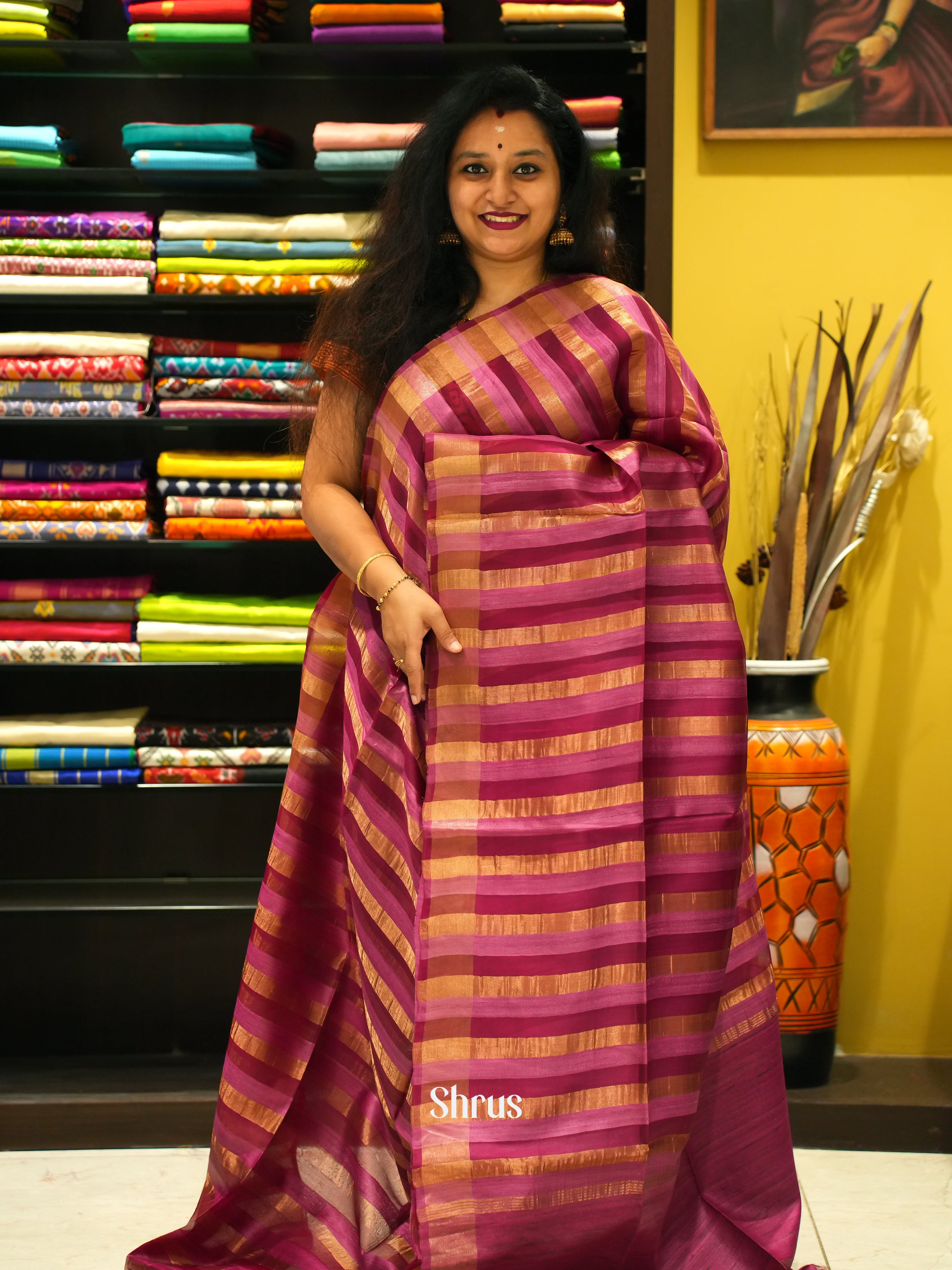 Pink & Majenta - Tussar Saree - Shop on ShrusEternity.com