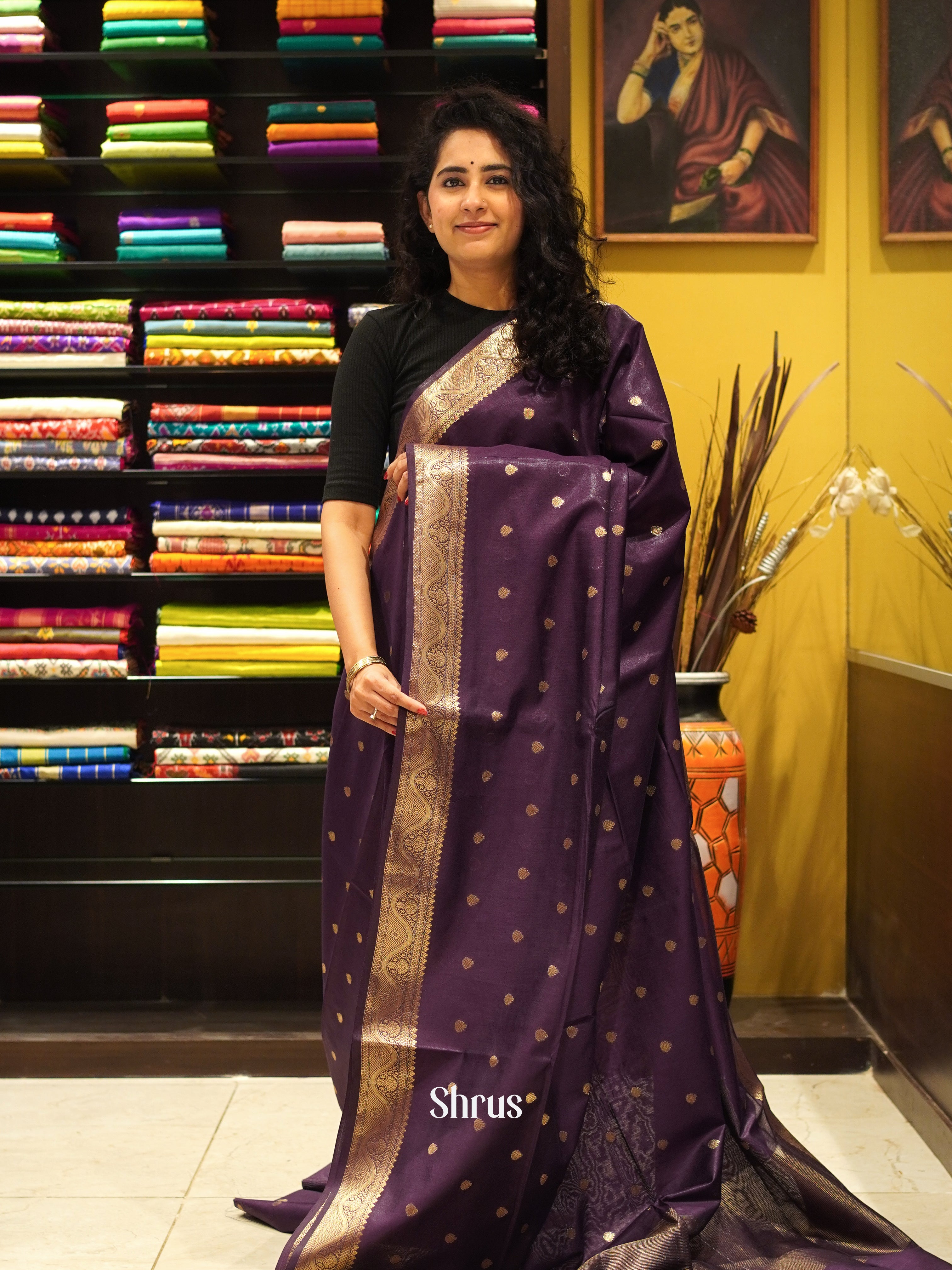 CDS27008 - Semi Silkcotton Saree - Shop on ShrusEternity.com