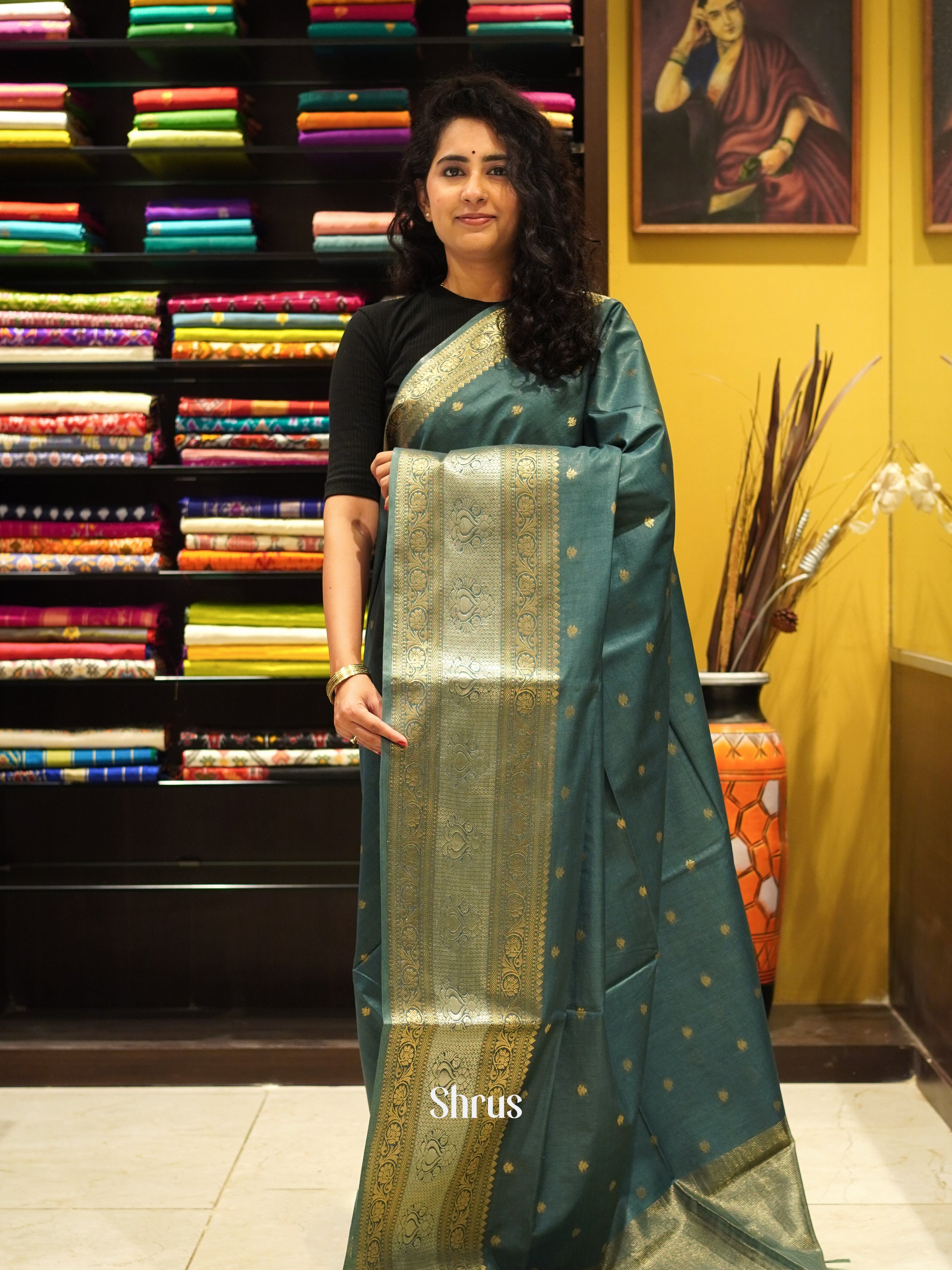 CDS27021 - Semi Silkcotton Saree - Shop on ShrusEternity.com