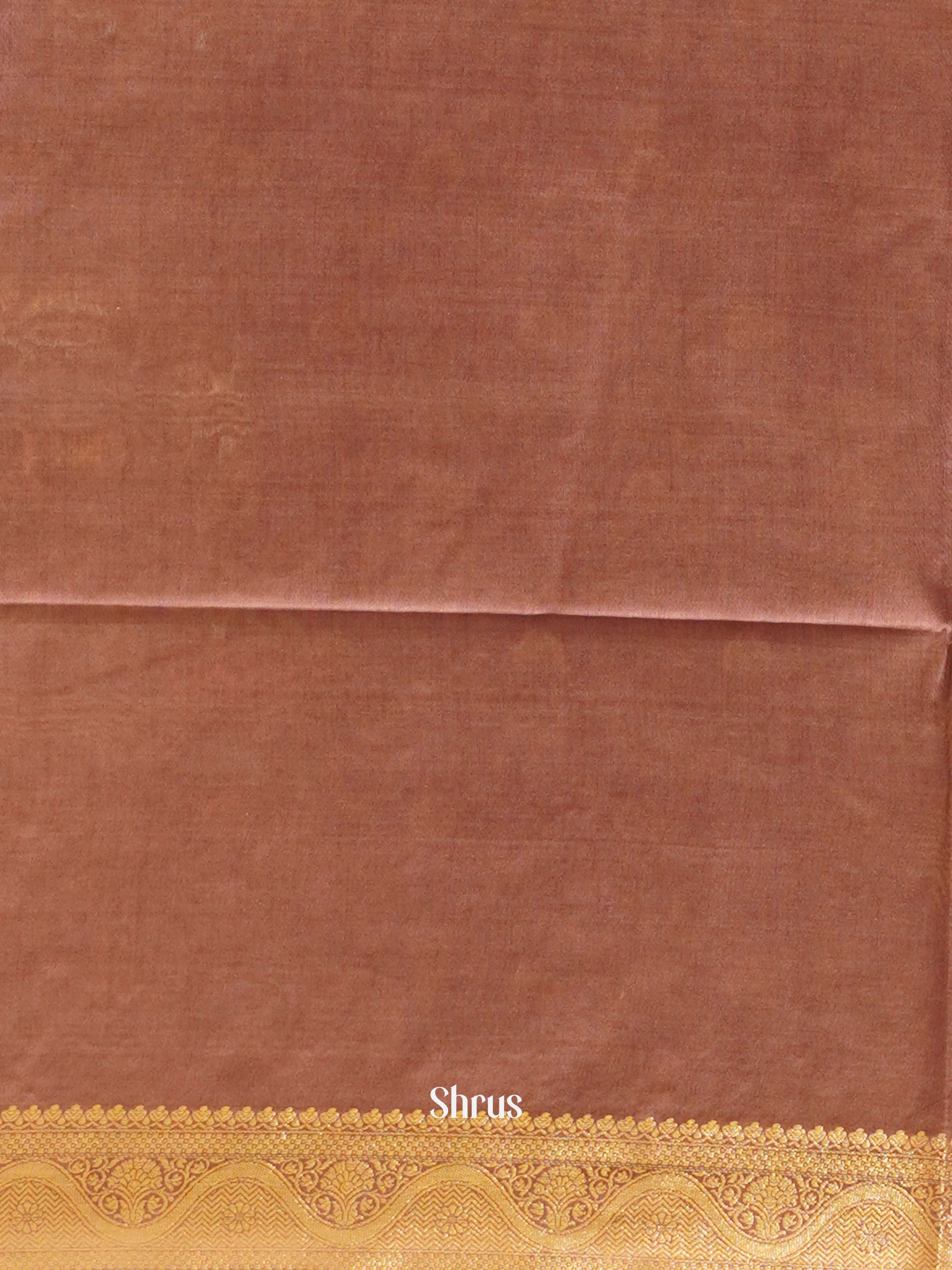 Dusty Brown(Single Tone) - Semi Silk Cotton Saree - Shop on ShrusEternity.com