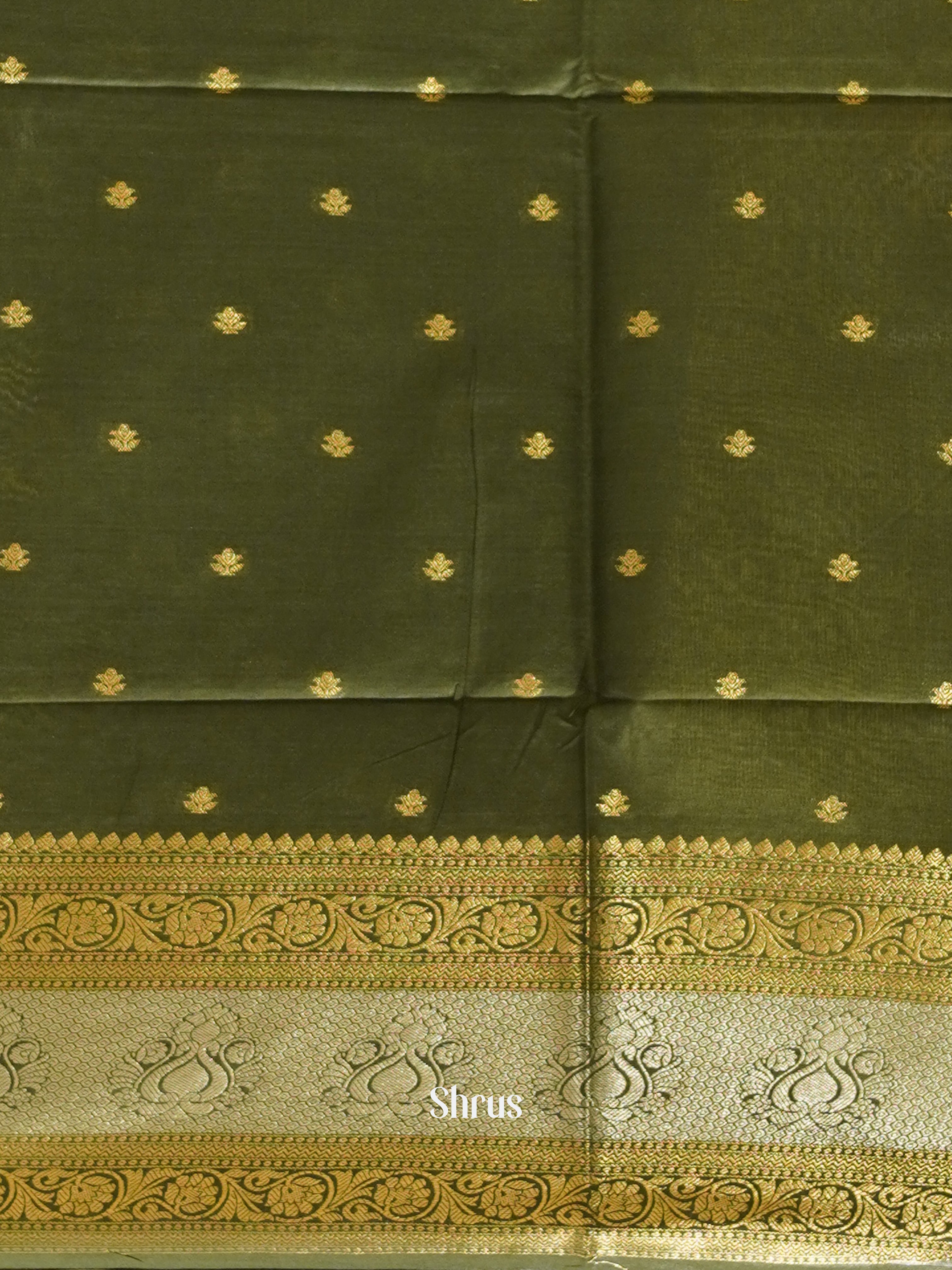 Green(Single Tone) - Semi Silk Cotton saree - Shop on ShrusEternity.com