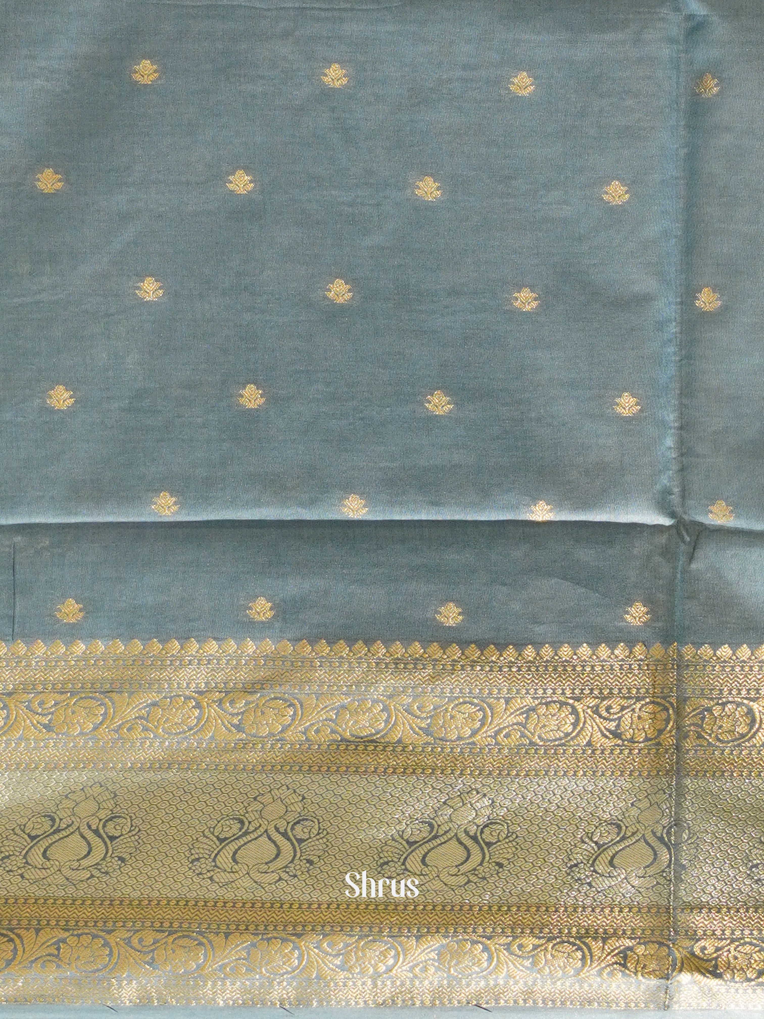 Grey (Single Tone) - Semi silk Cotton Saree - Shop on ShrusEternity.com