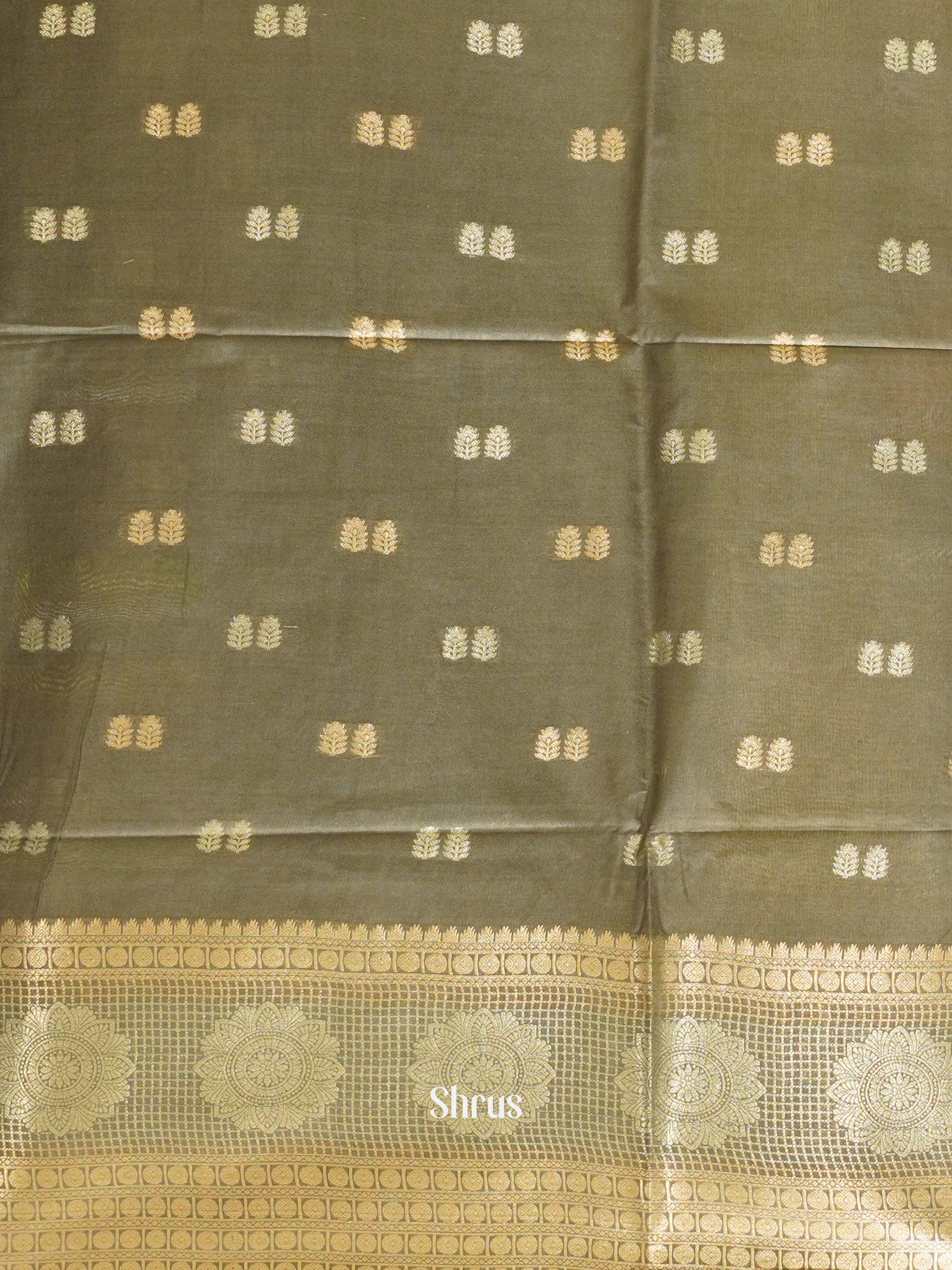 Grey(Single Tone)- Semi Silk Cotton Saree - Shop on ShrusEternity.com