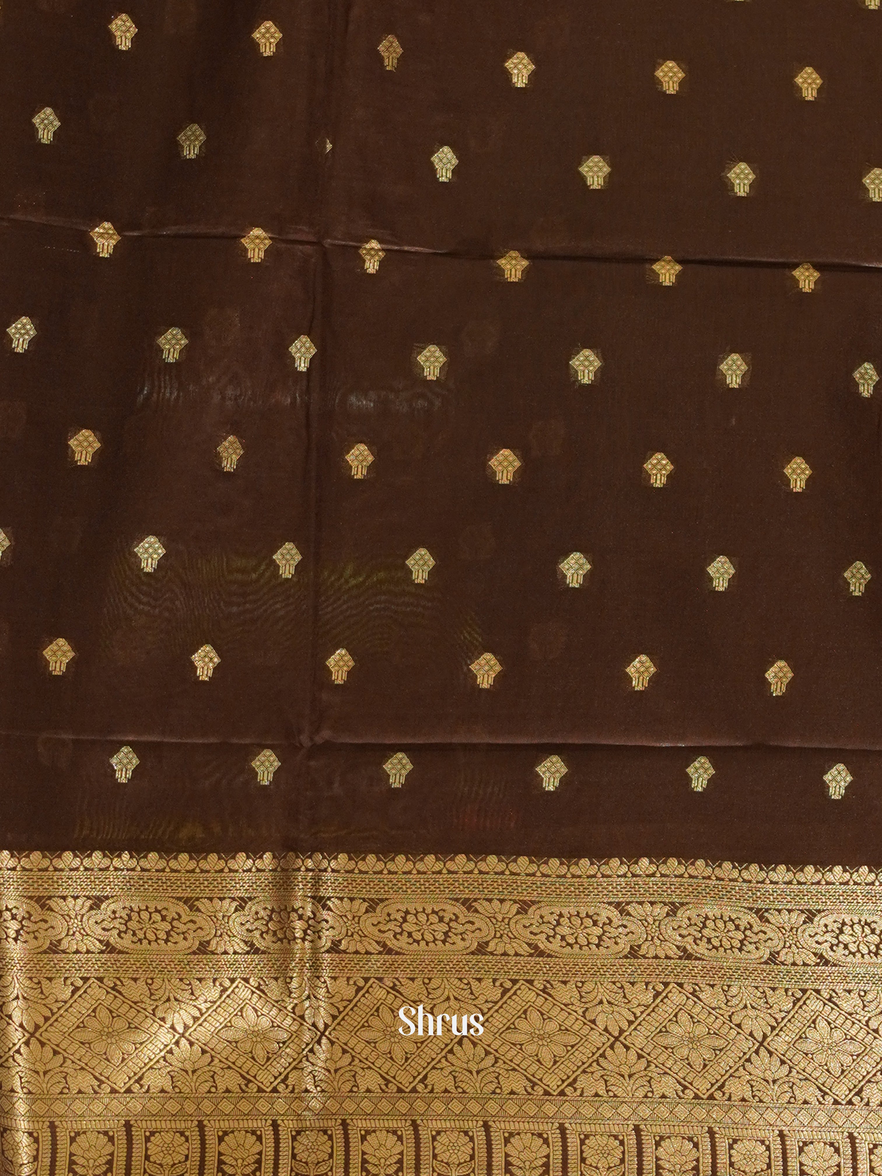 Brown (Single Tone)- Semi Silk Cotton Saree - Shop on ShrusEternity.com