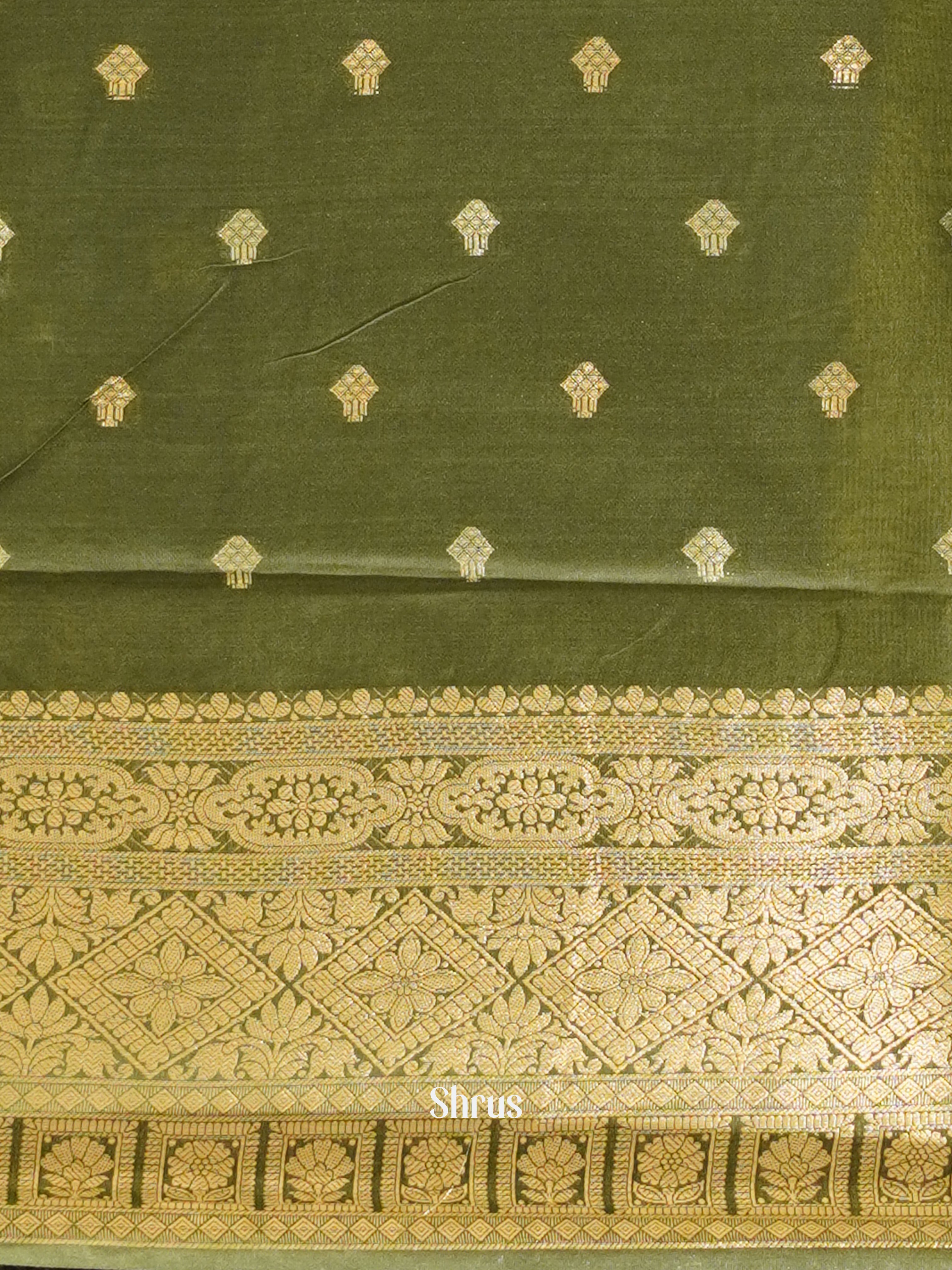 Green(Single Tone) - Semi Silk Cotton saree - Shop on ShrusEternity.com