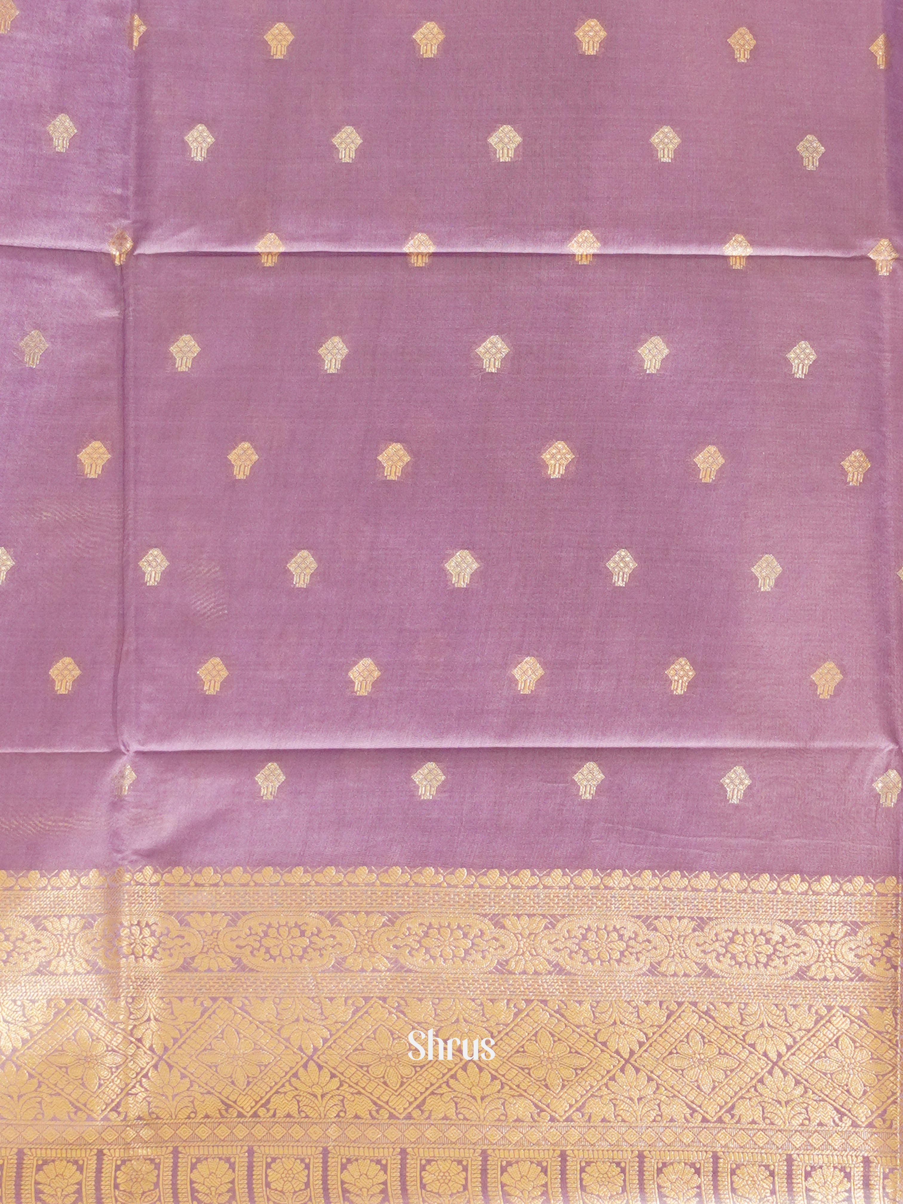 Lavender (Single tone) - Semi Silk Cotton Saree - Shop on ShrusEternity.com