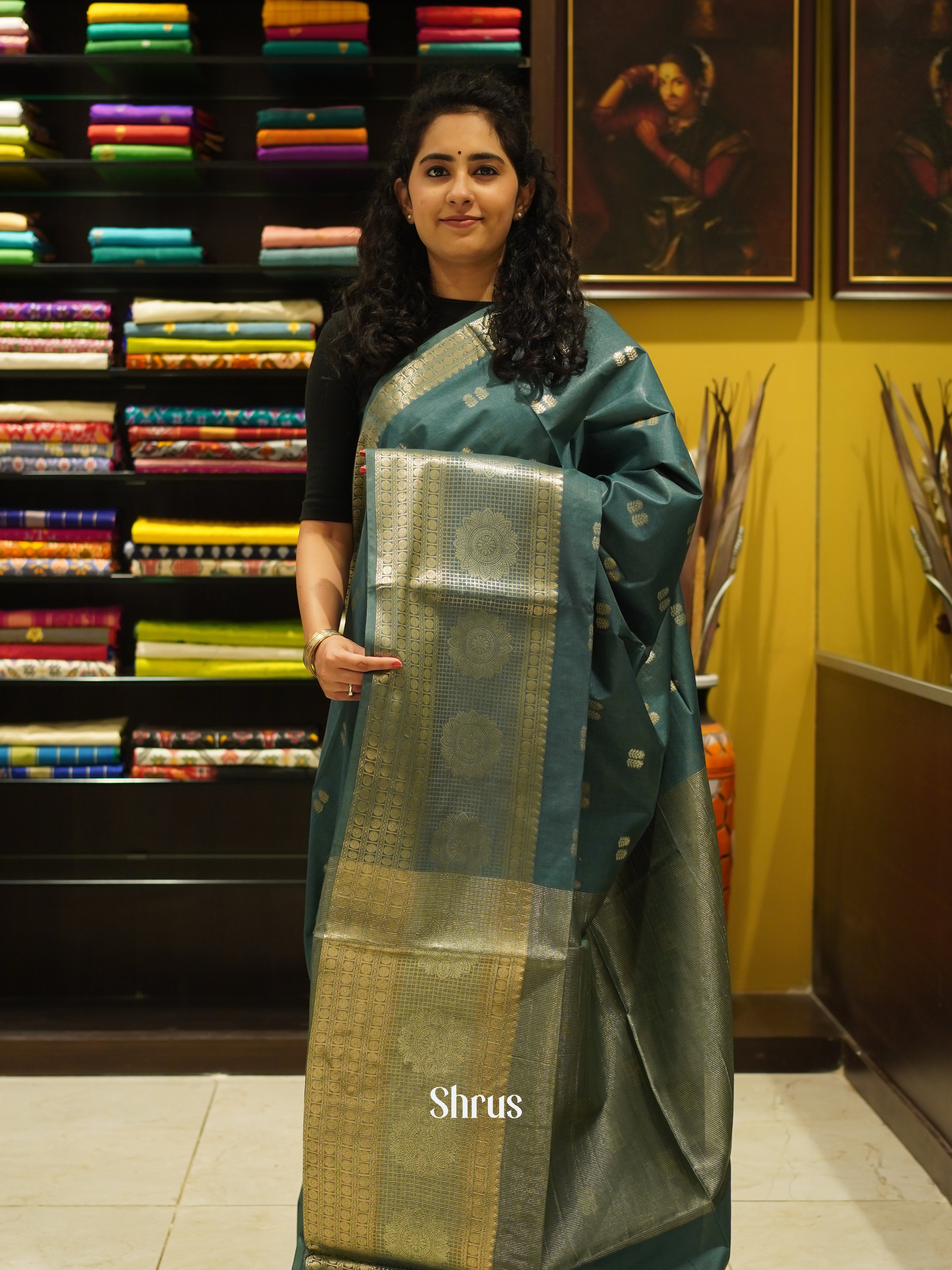 Green (Single Tone) - Semi Silk Cotton Saree - Shop on ShrusEternity.com