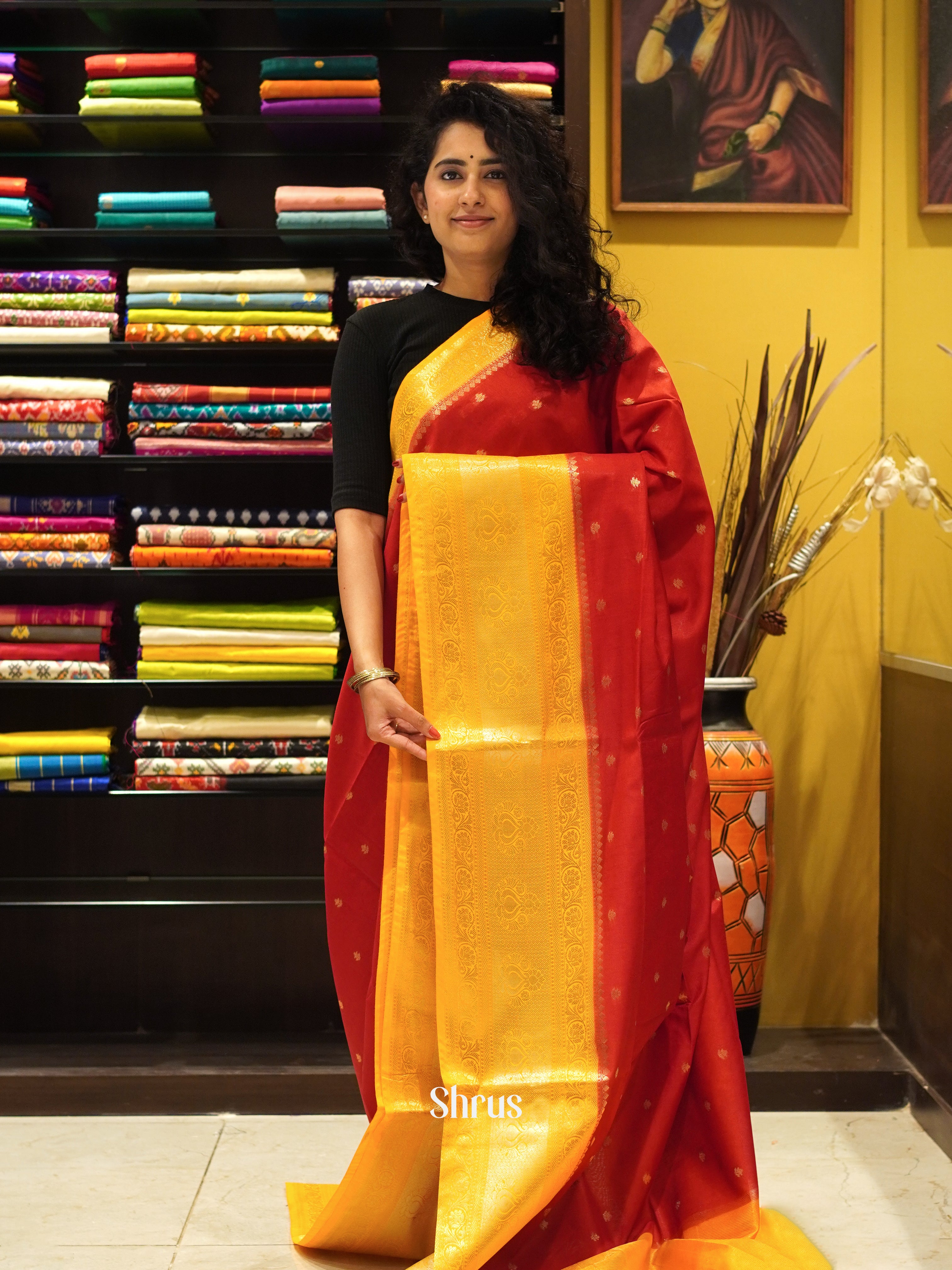 CDS27064 - Semi Silkcotton Saree - Shop on ShrusEternity.com