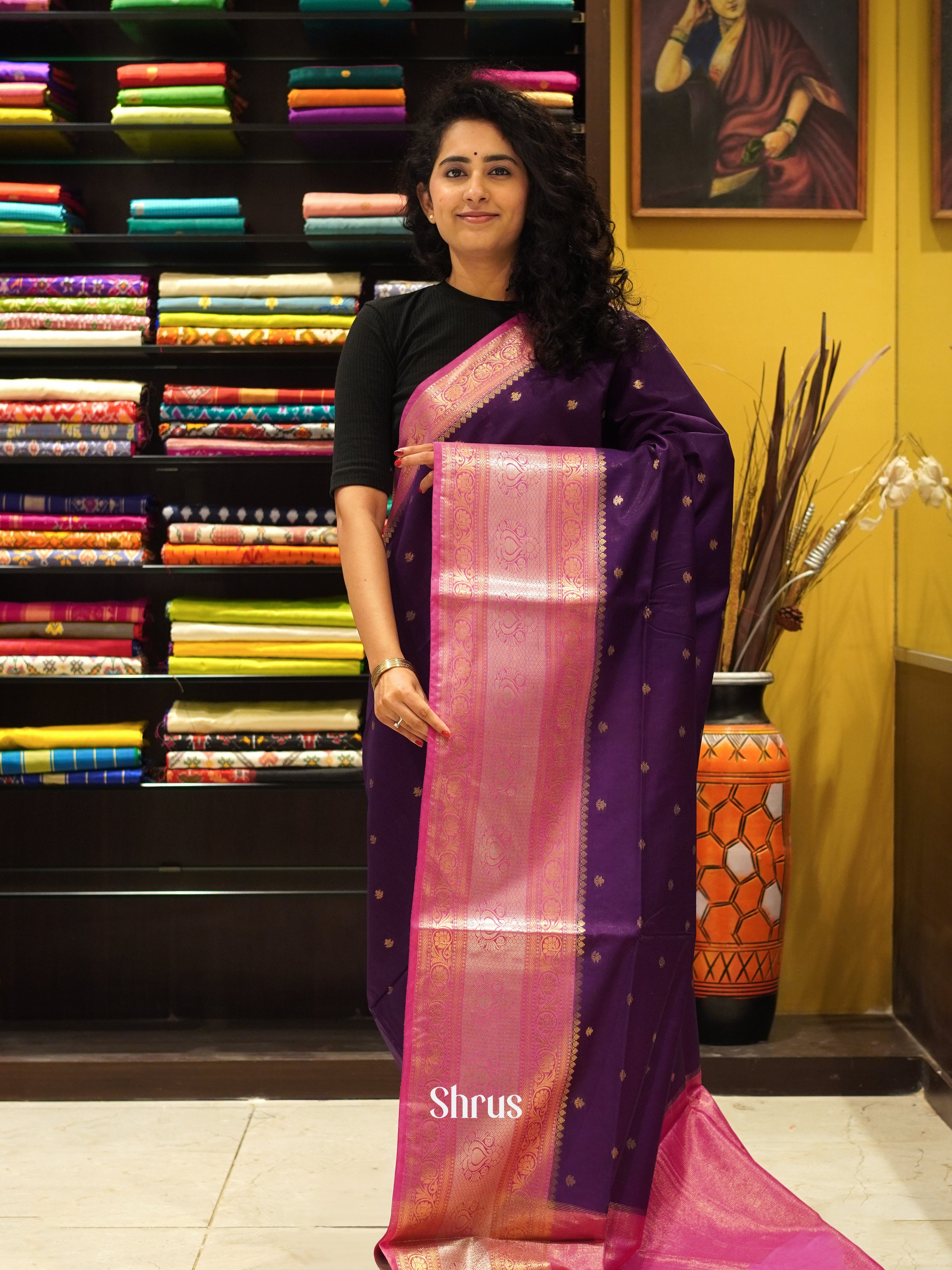 CDS27067 - Semi Silkcotton Saree - Shop on ShrusEternity.com