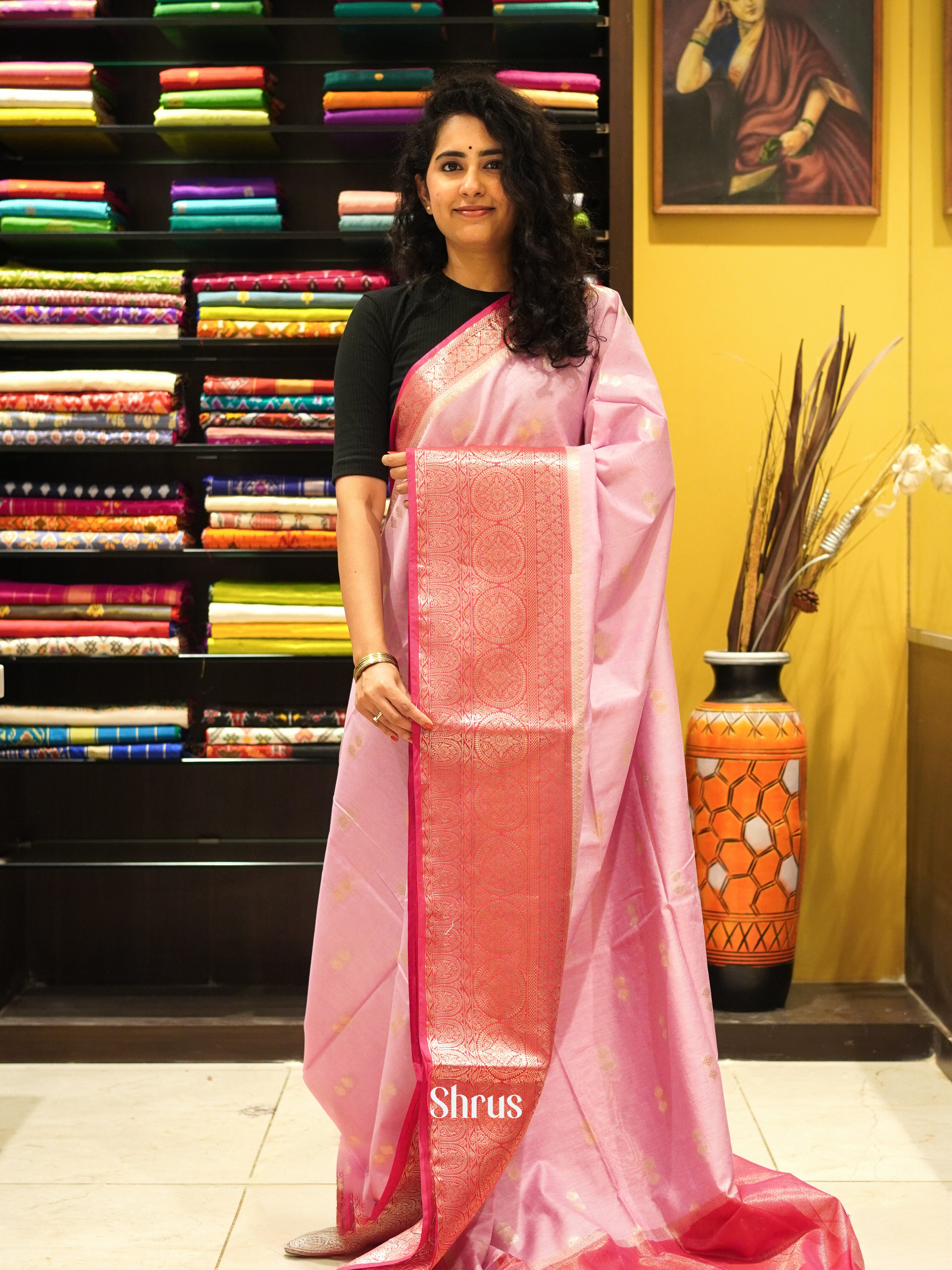 CDS27078 - Semi Silkcotton Saree - Shop on ShrusEternity.com