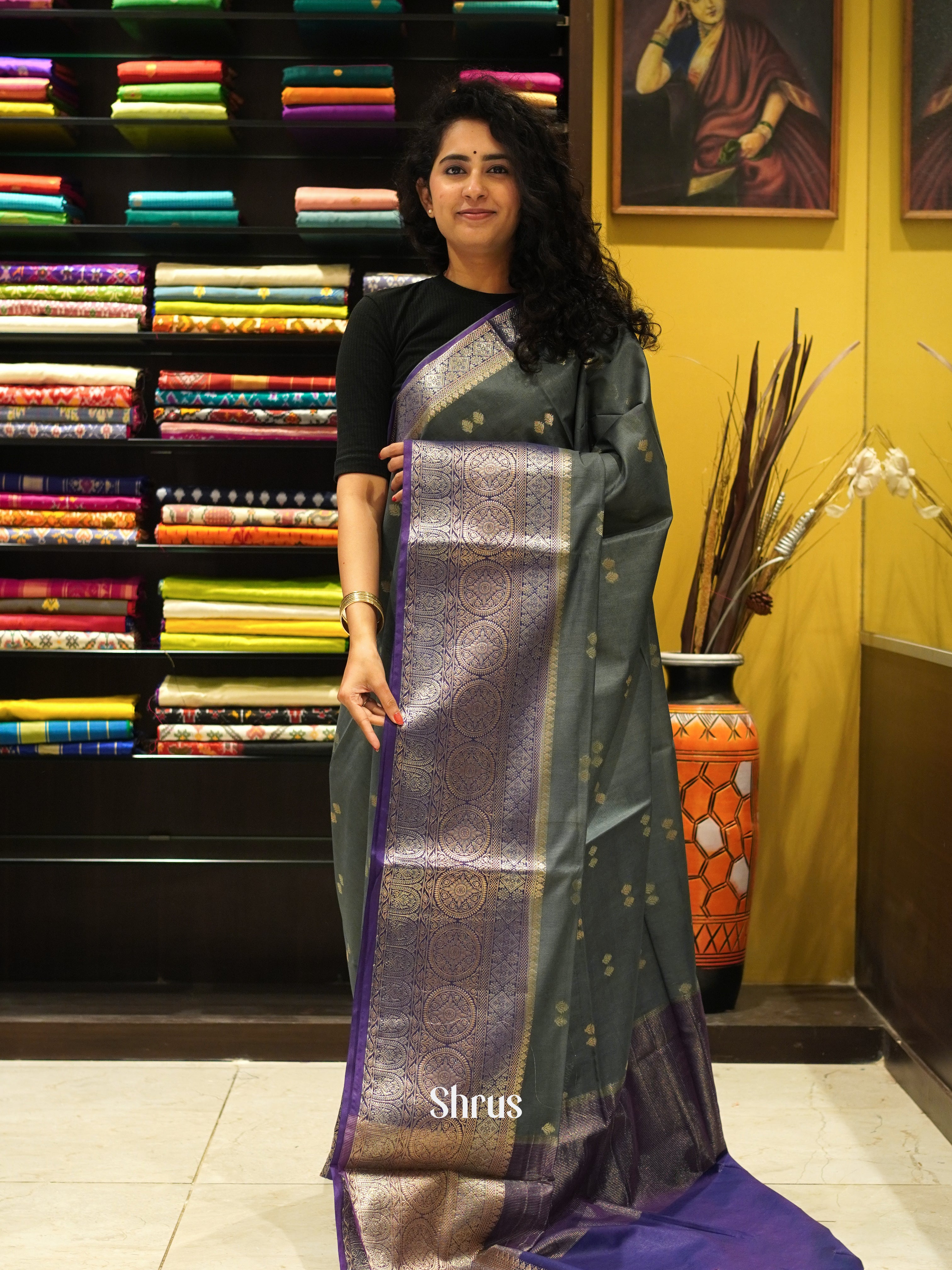 CDS27079 - Semi Silkcotton Saree - Shop on ShrusEternity.com