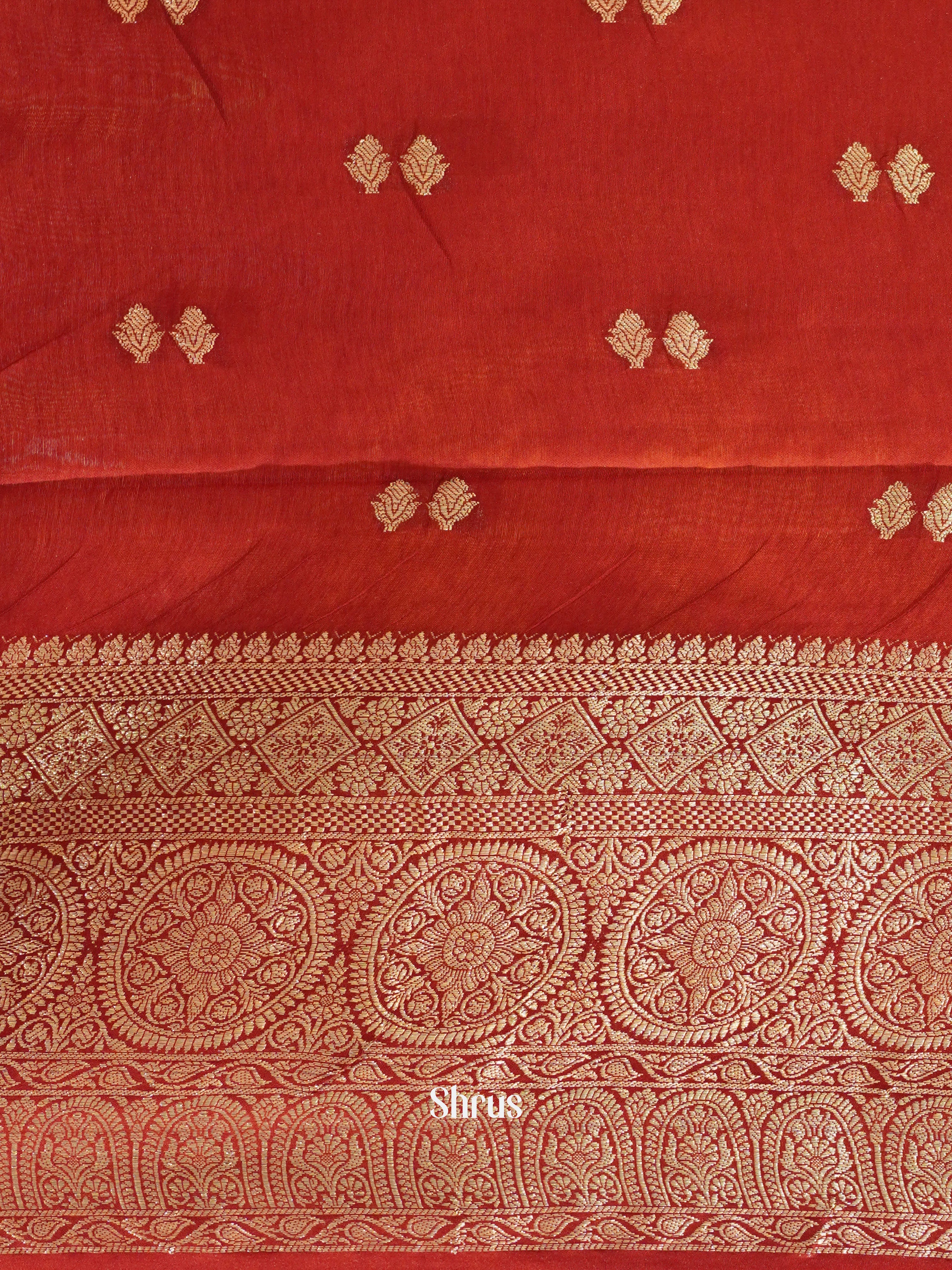 Peachish Pink & Red -North silkcotton