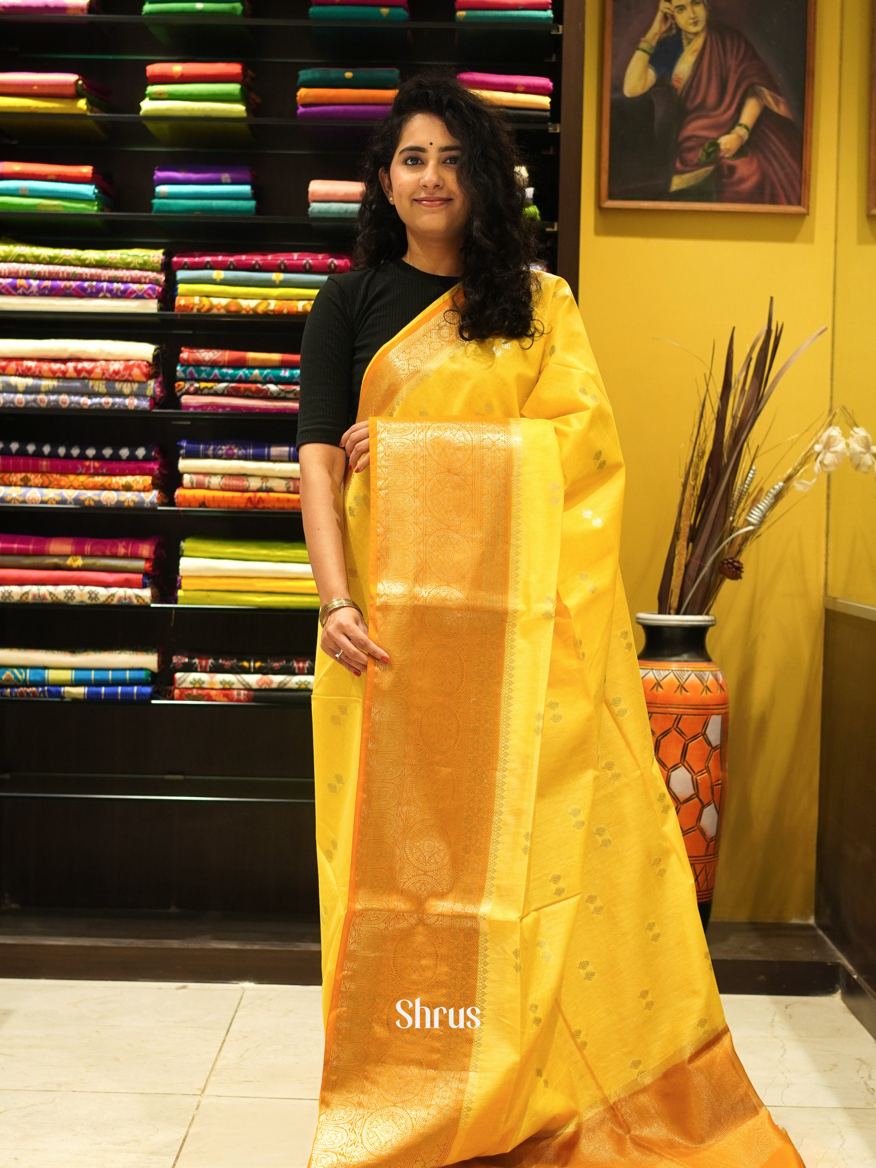 CDS27091 - Semi Silkcotton Saree - Shop on ShrusEternity.com