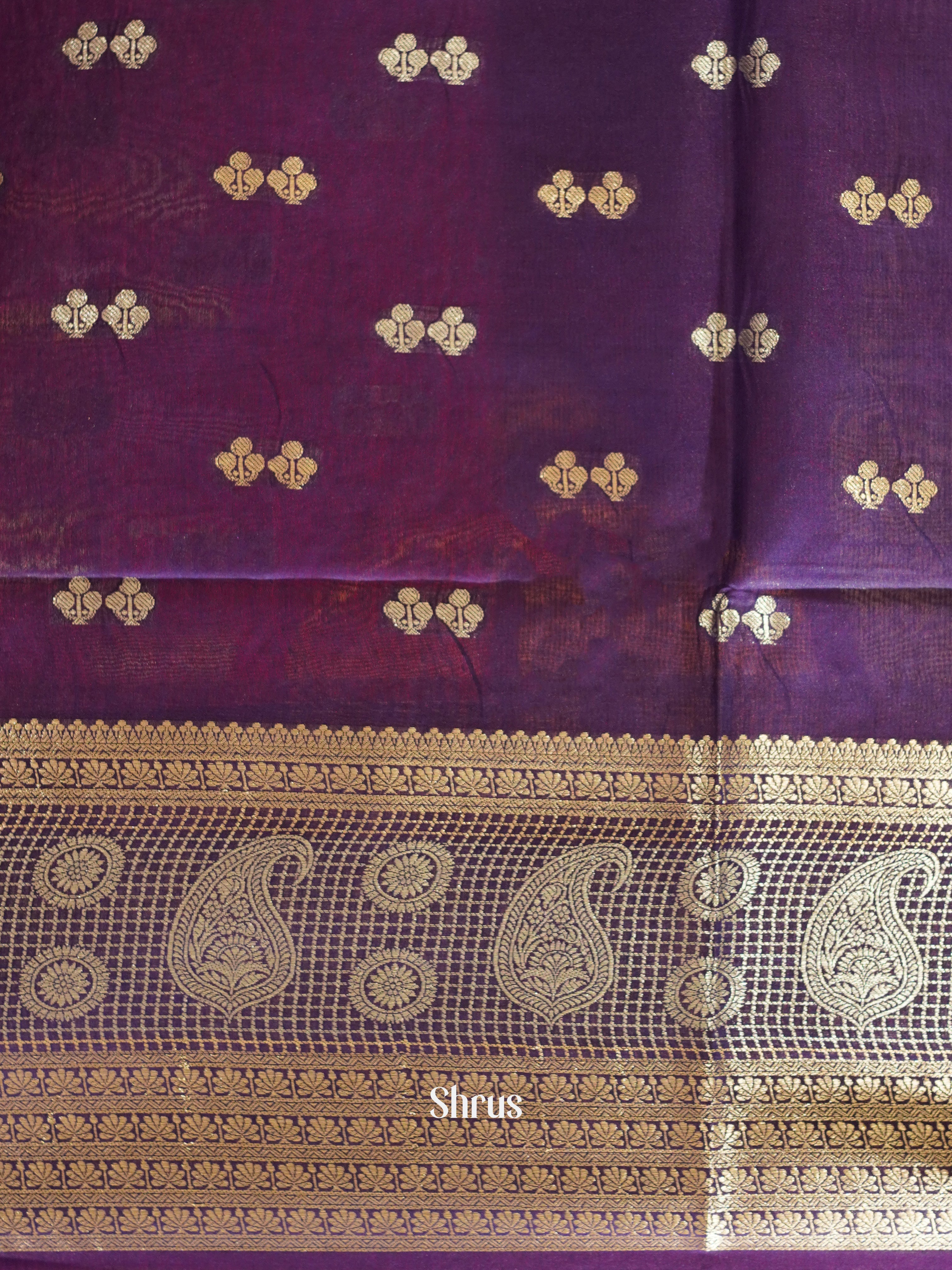 Majenta & Violet  - North silkcotton Saree