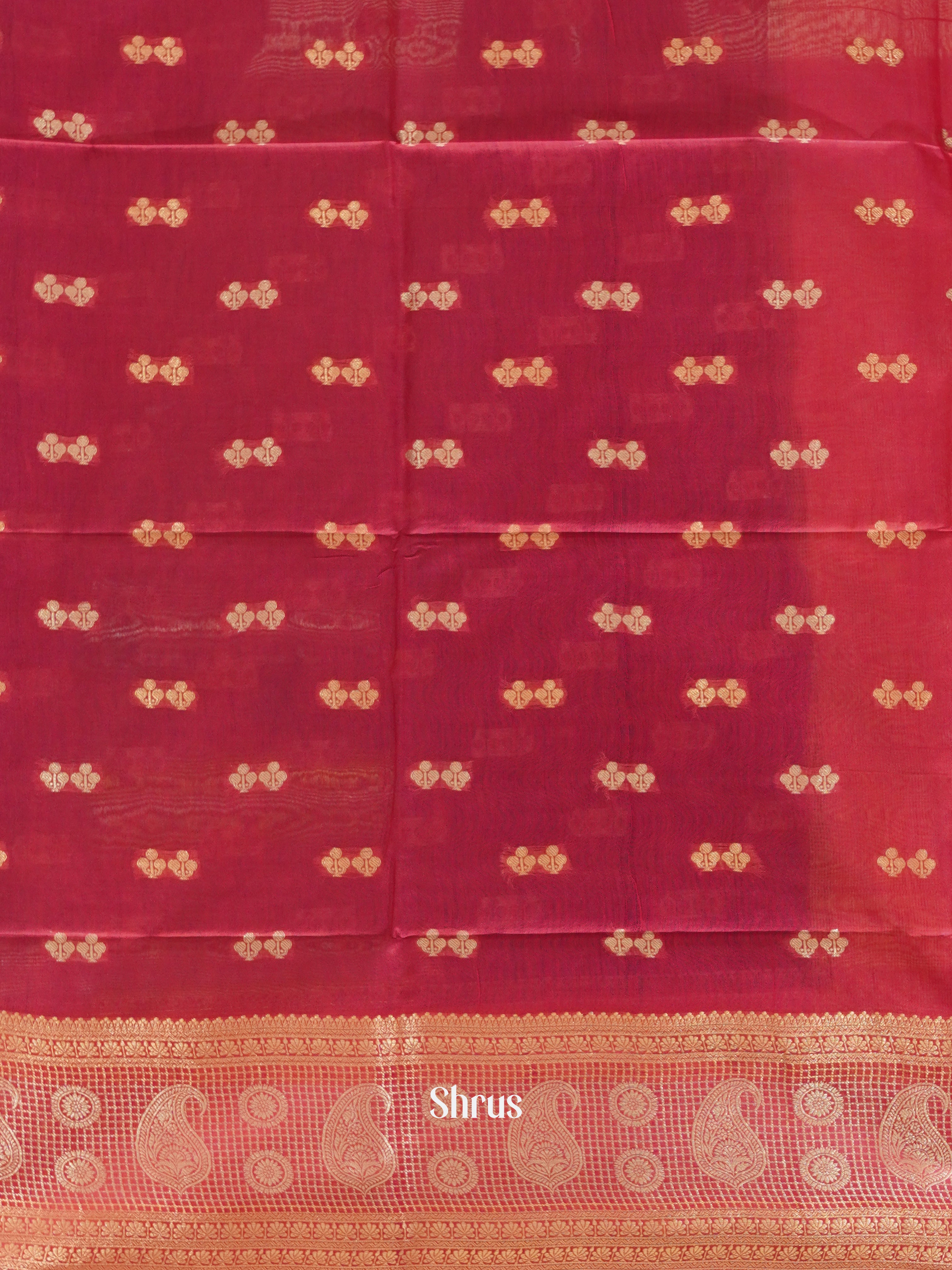 Green & Pink - Semi Silk Cotton Saree - Shop on ShrusEternity.com