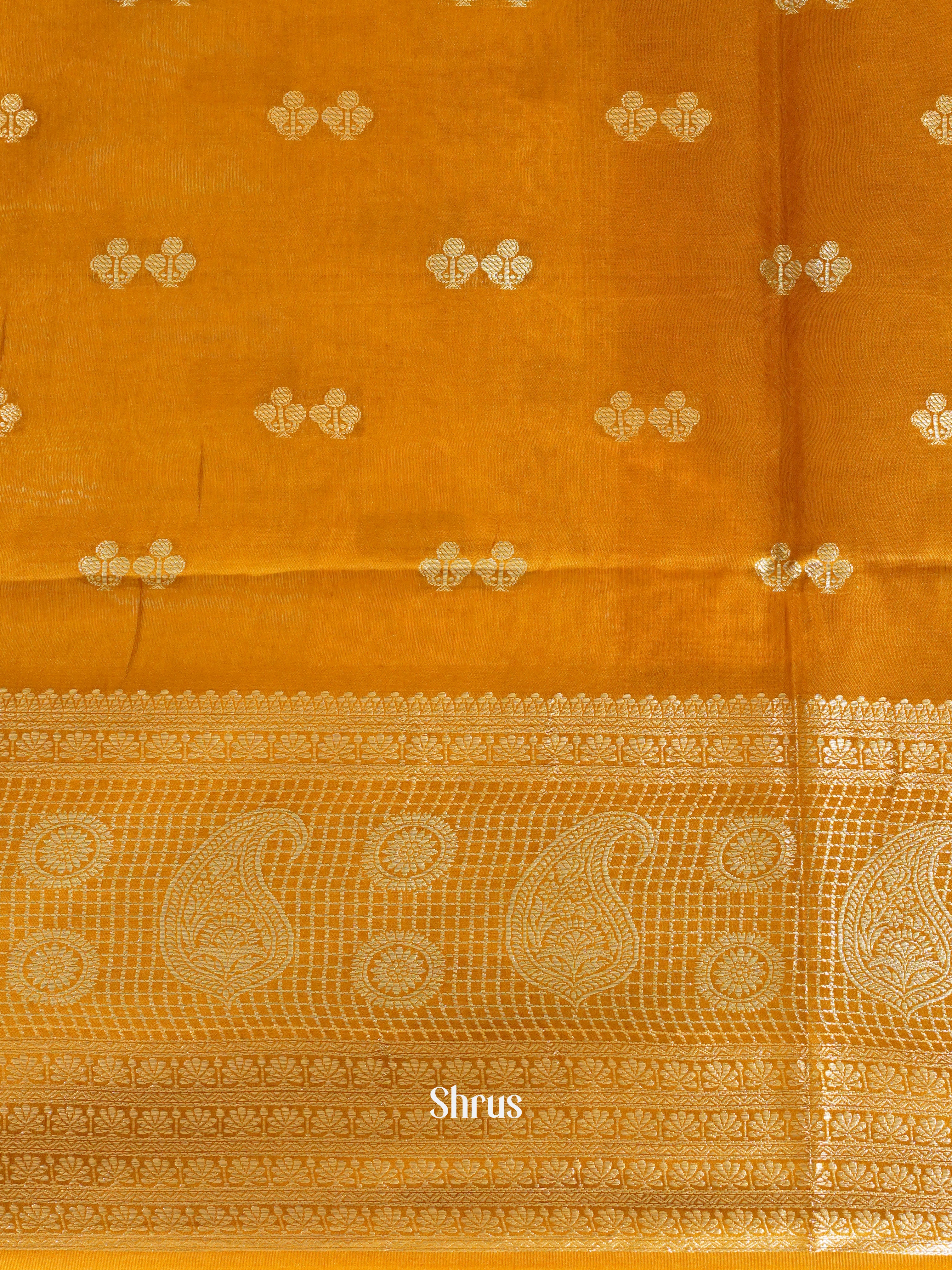 Yellow & Orange  - North silkcotton Saree