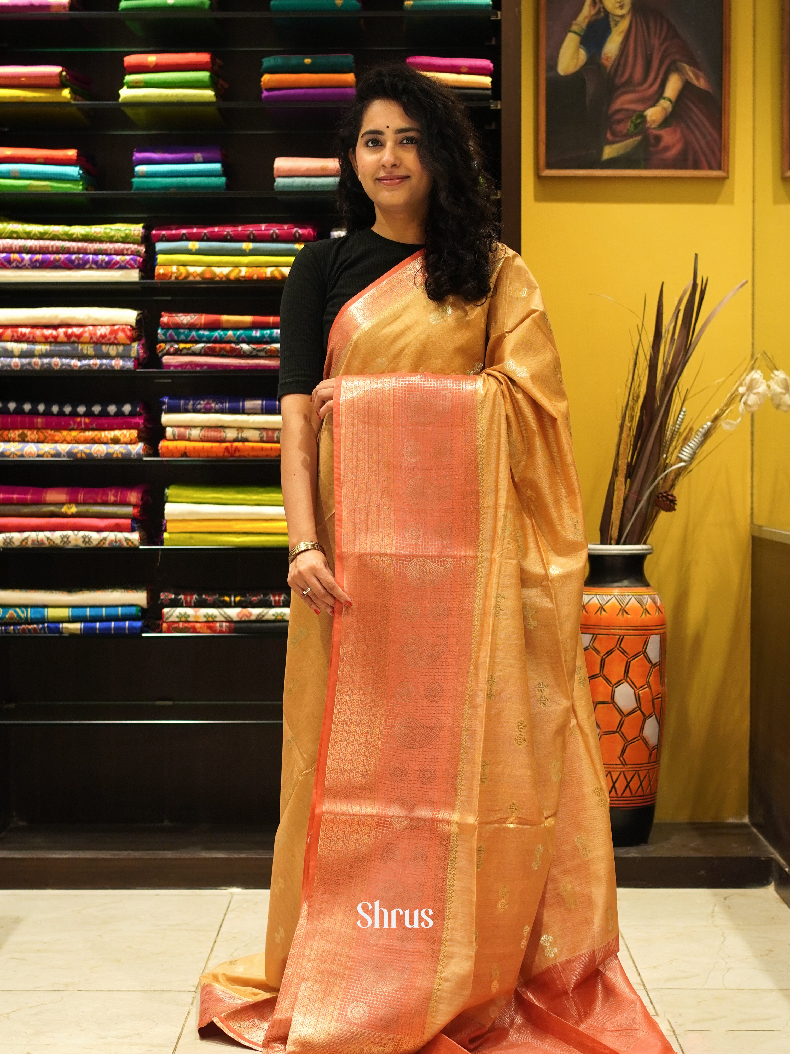 CDS27110 - Semi Silkcotton Saree - Shop on ShrusEternity.com