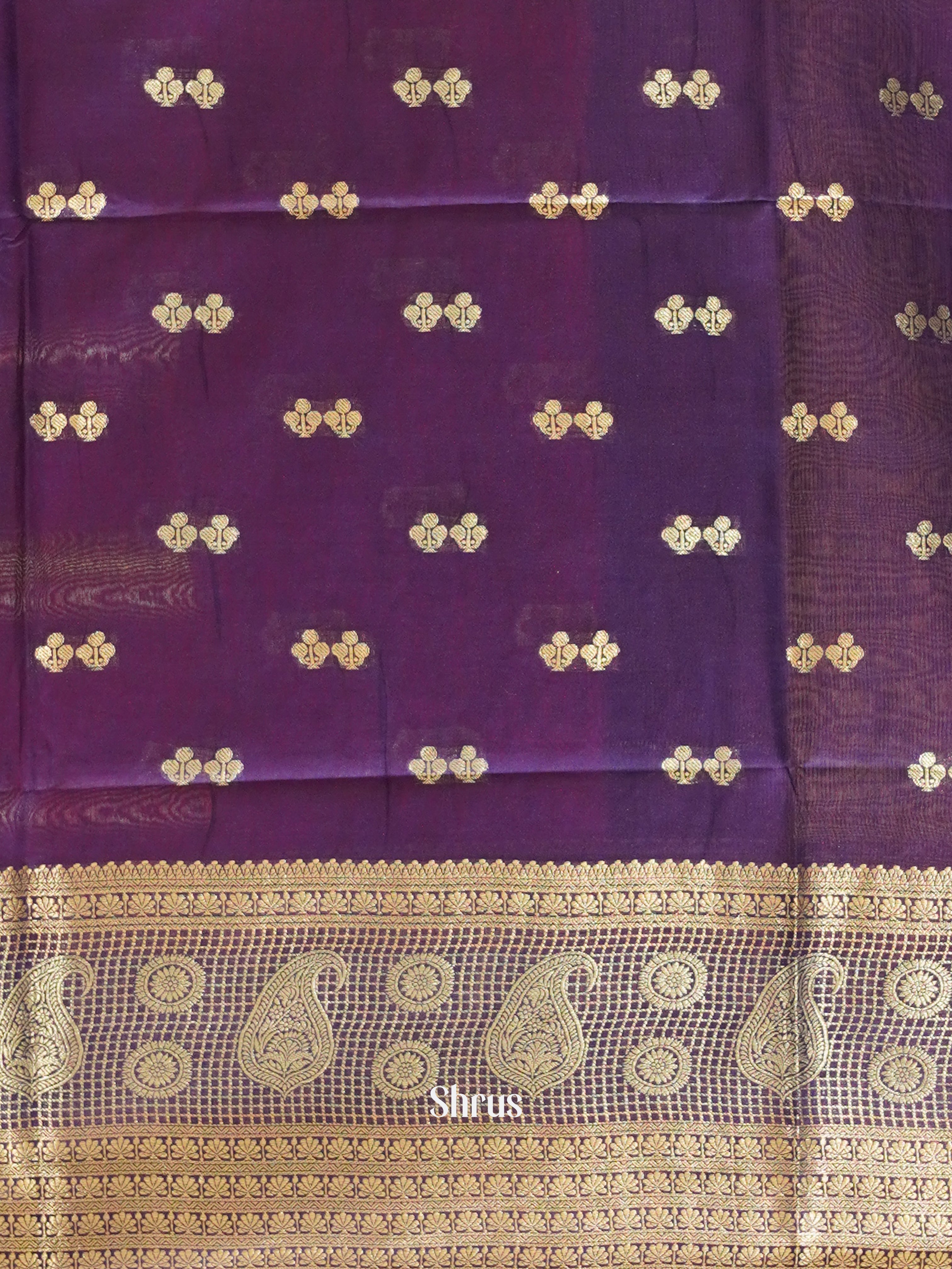 Pink & Violet - Semi Silk Cotton saree - Shop on ShrusEternity.com