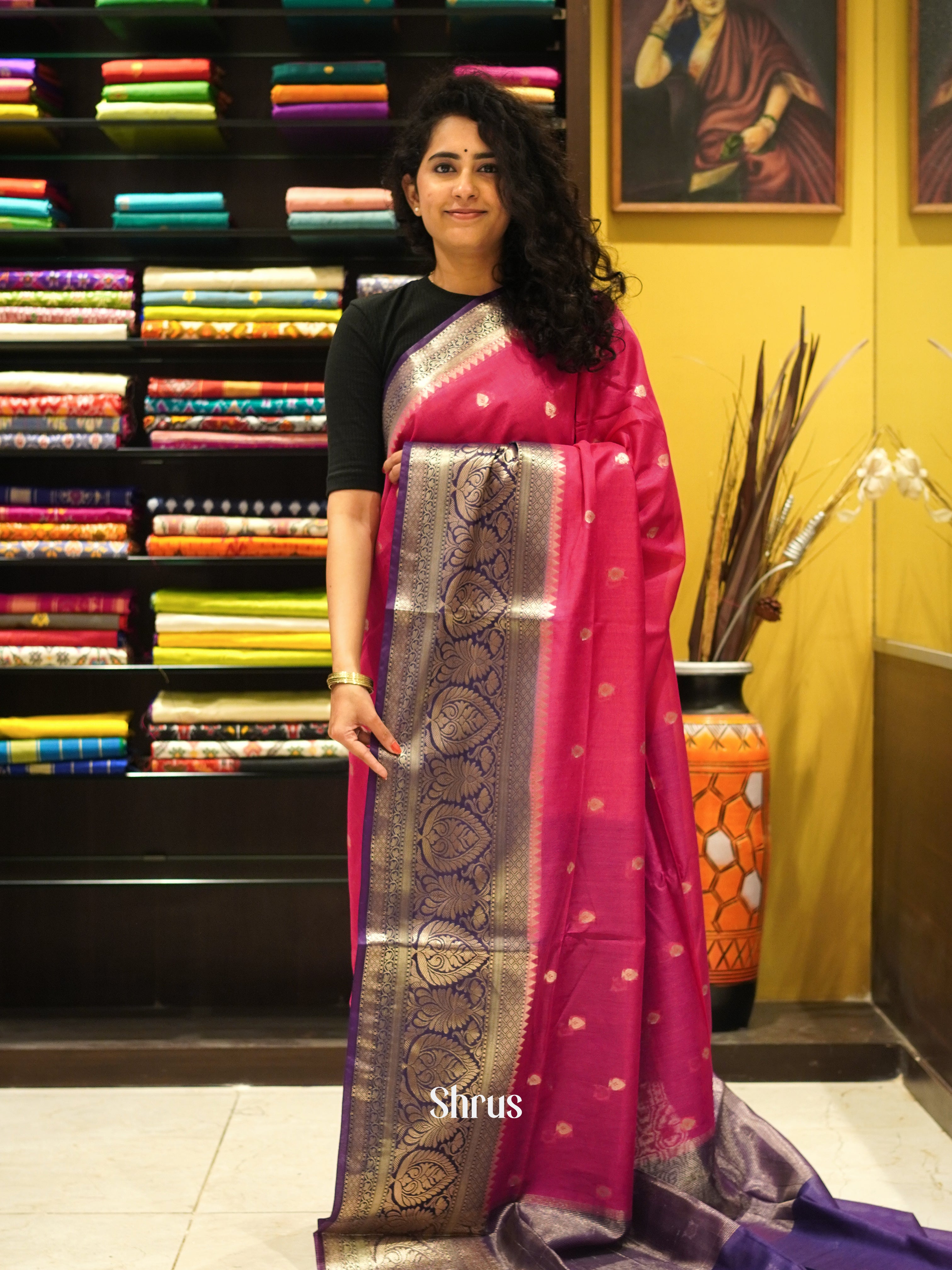 CDS27124 - Semi Silkcotton Saree - Shop on ShrusEternity.com