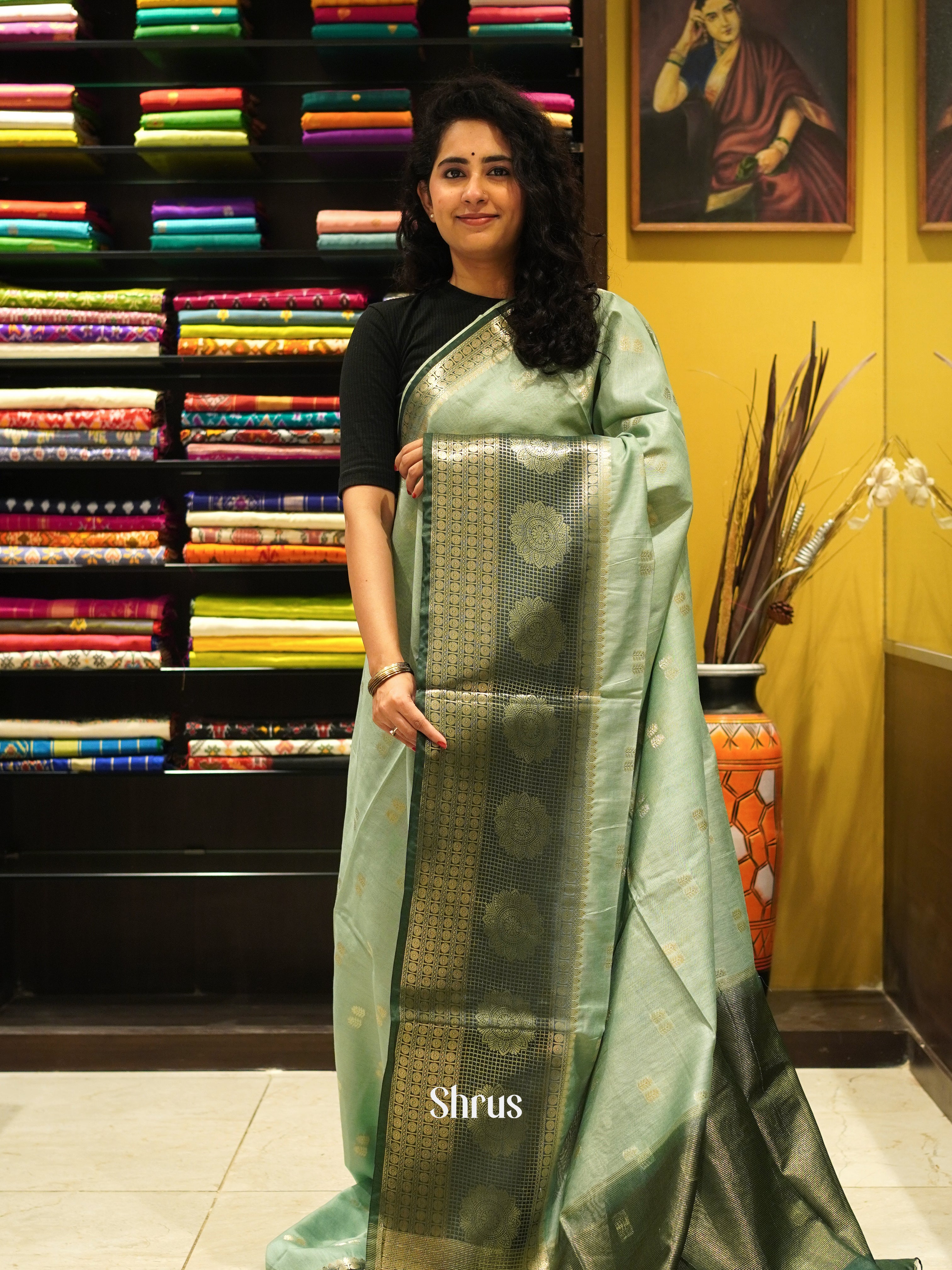 CDS27128 - Semi Silkcotton Saree - Shop on ShrusEternity.com