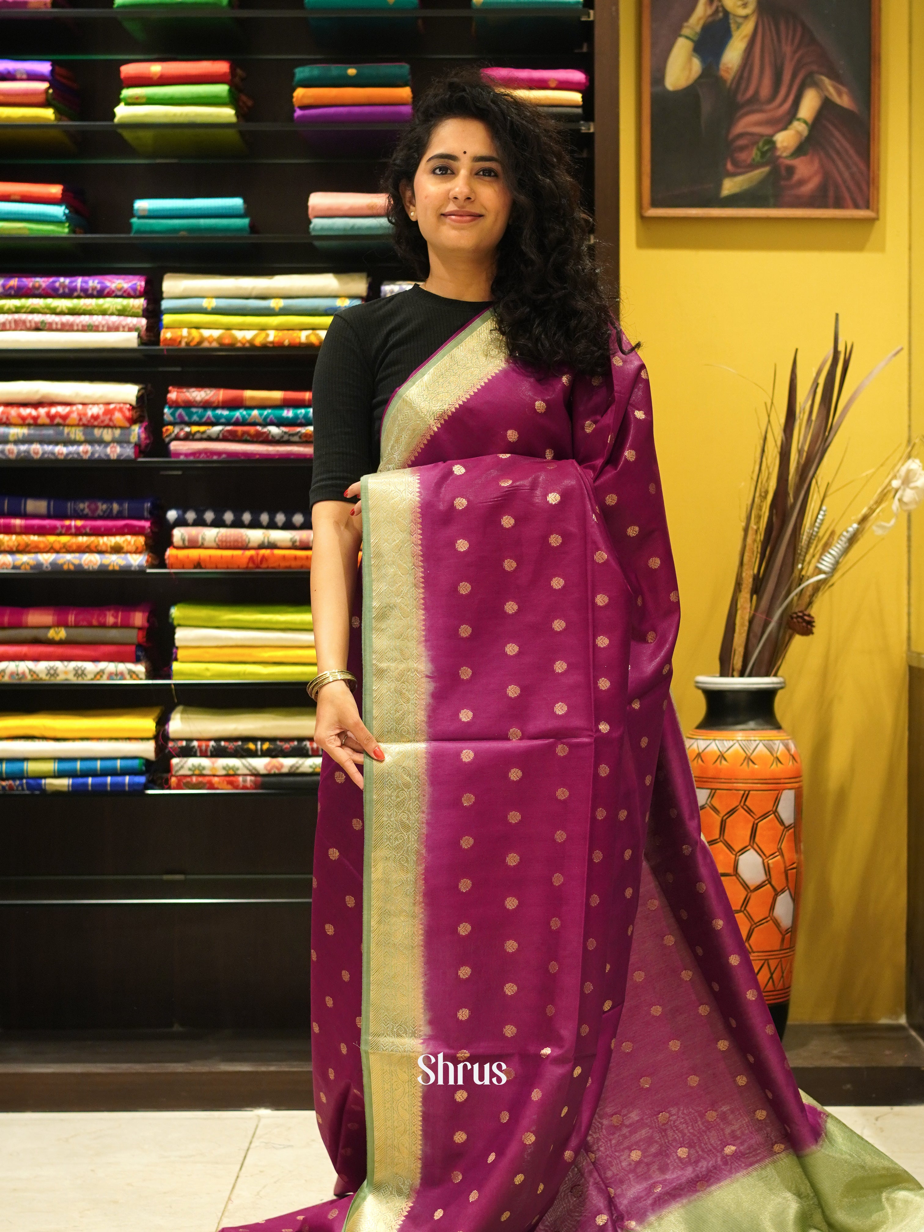 CDS27132 - Semi Silkcotton Saree - Shop on ShrusEternity.com