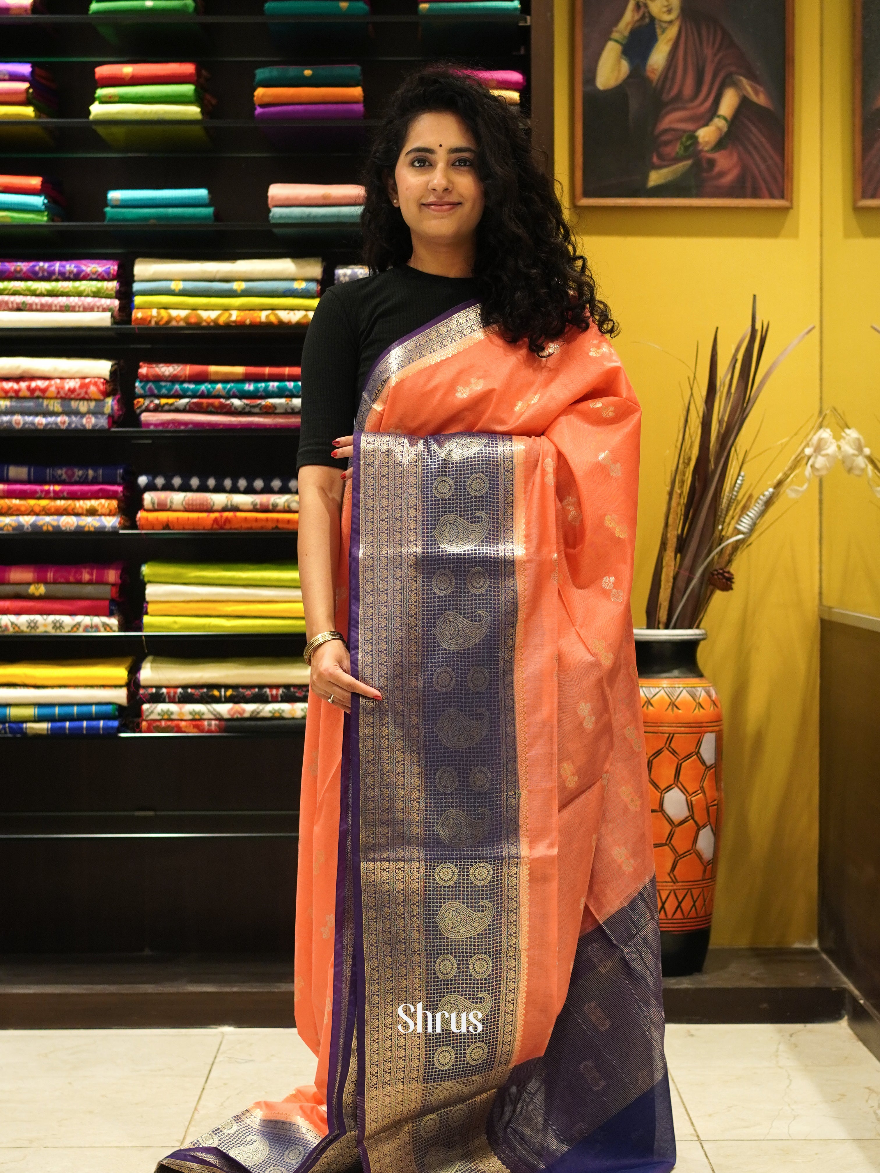 CDS27135 - Semi Silkcotton Saree - Shop on ShrusEternity.com