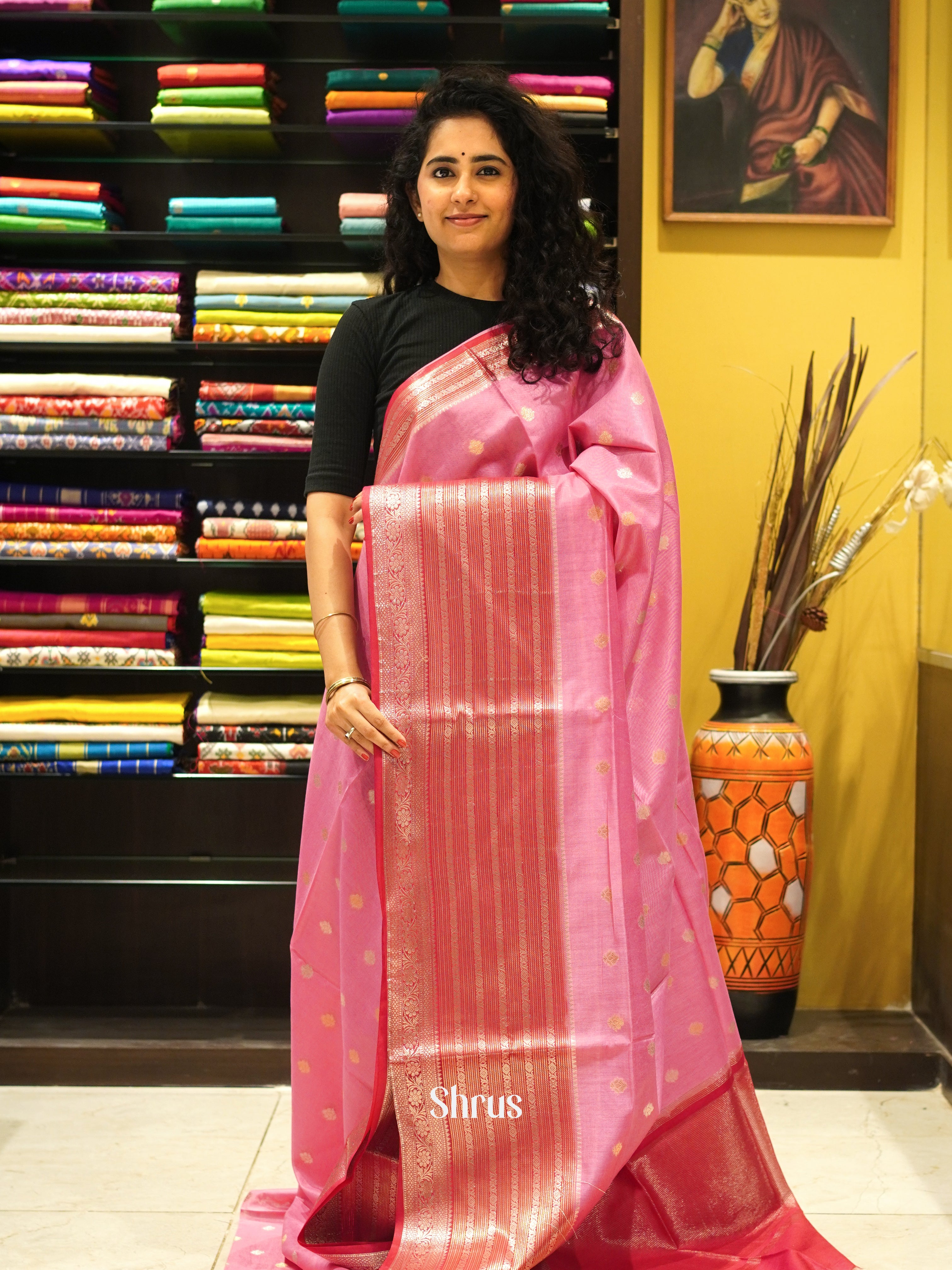 CDS27145 - Semi Silkcotton Saree - Shop on ShrusEternity.com