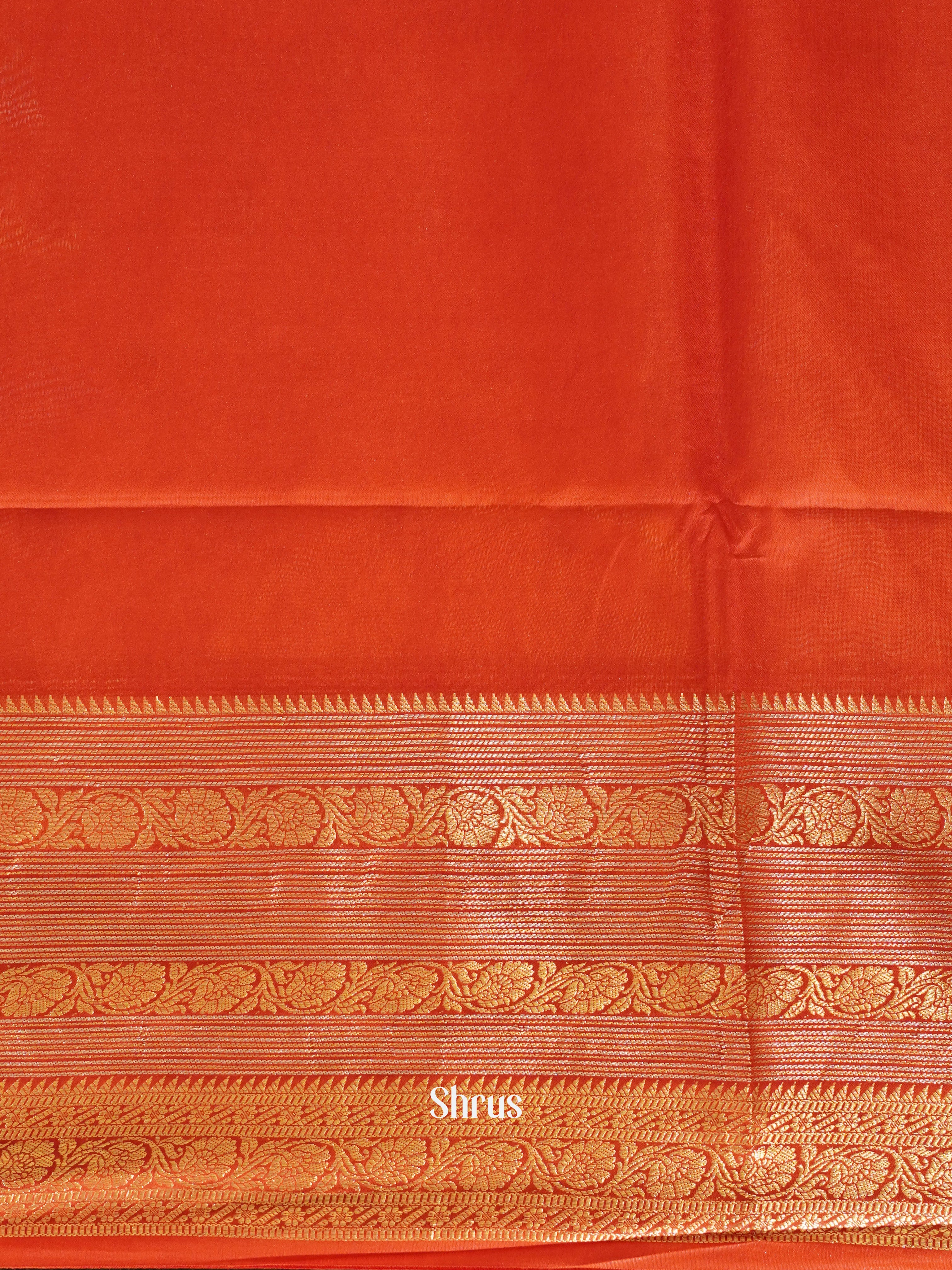 Orangish Pink & Red - North silkcotton Saree