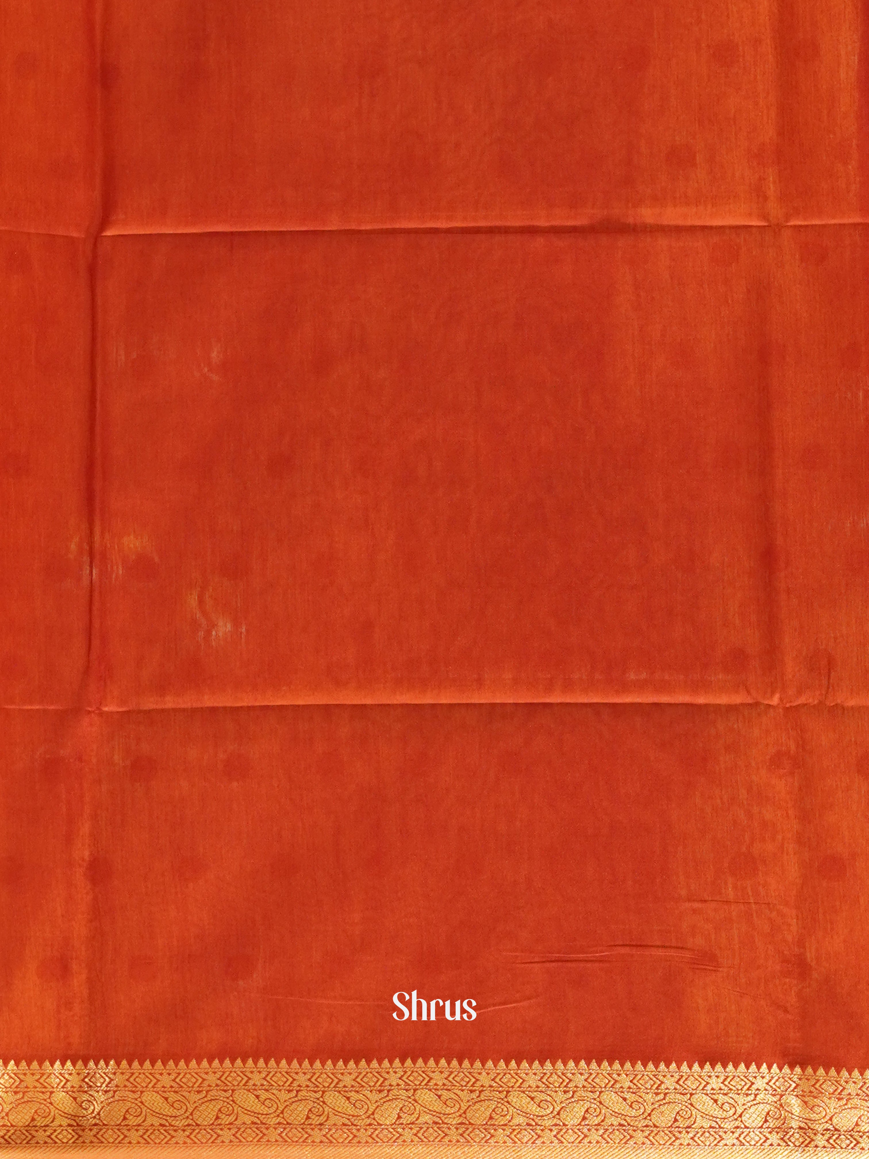 Sandal & Red - Semi Silk Cotton Saree - Shop on ShrusEternity.com