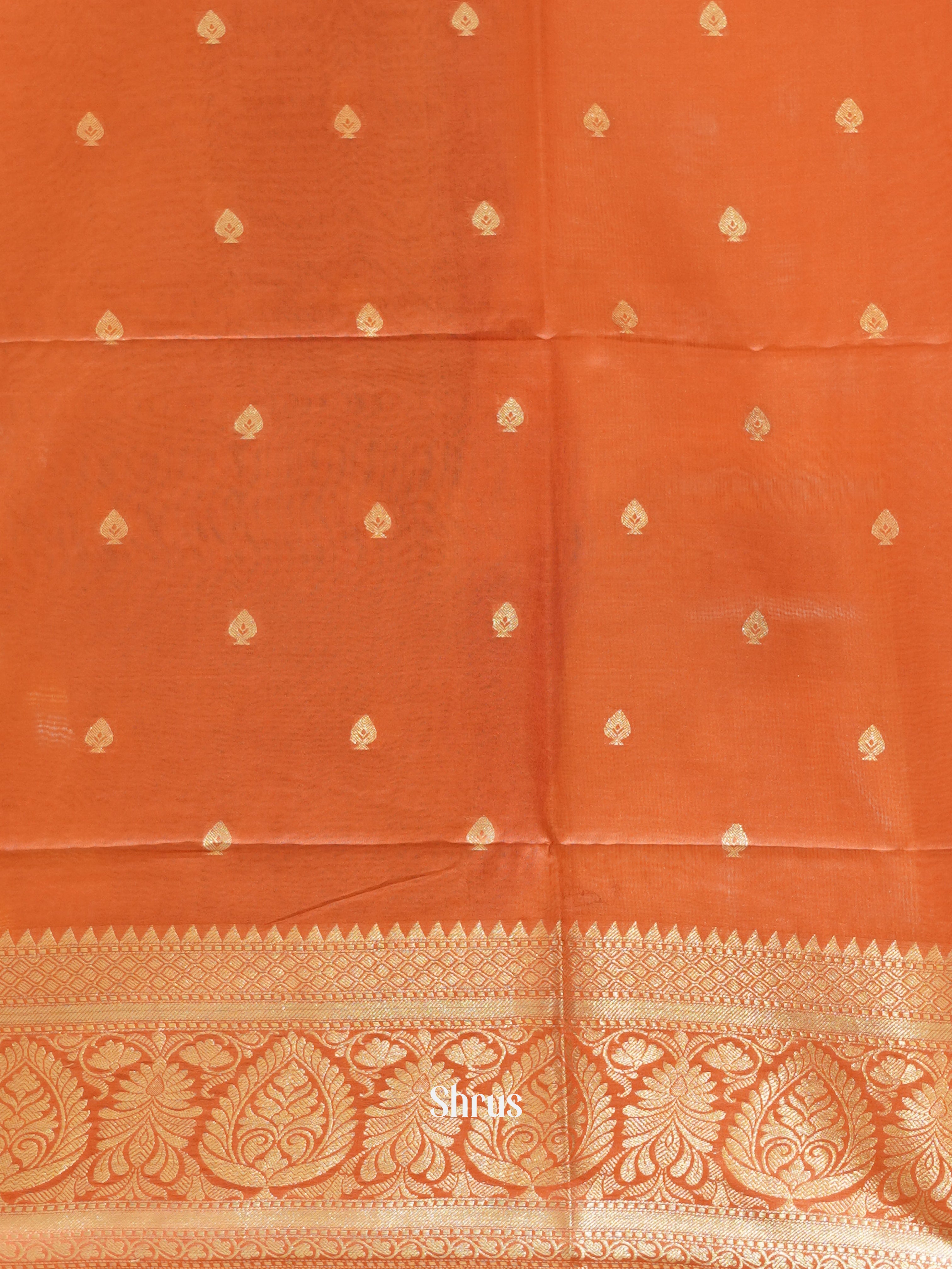 Beige & Red - Semi Silk Cotton Saree - Shop on ShrusEternity.com