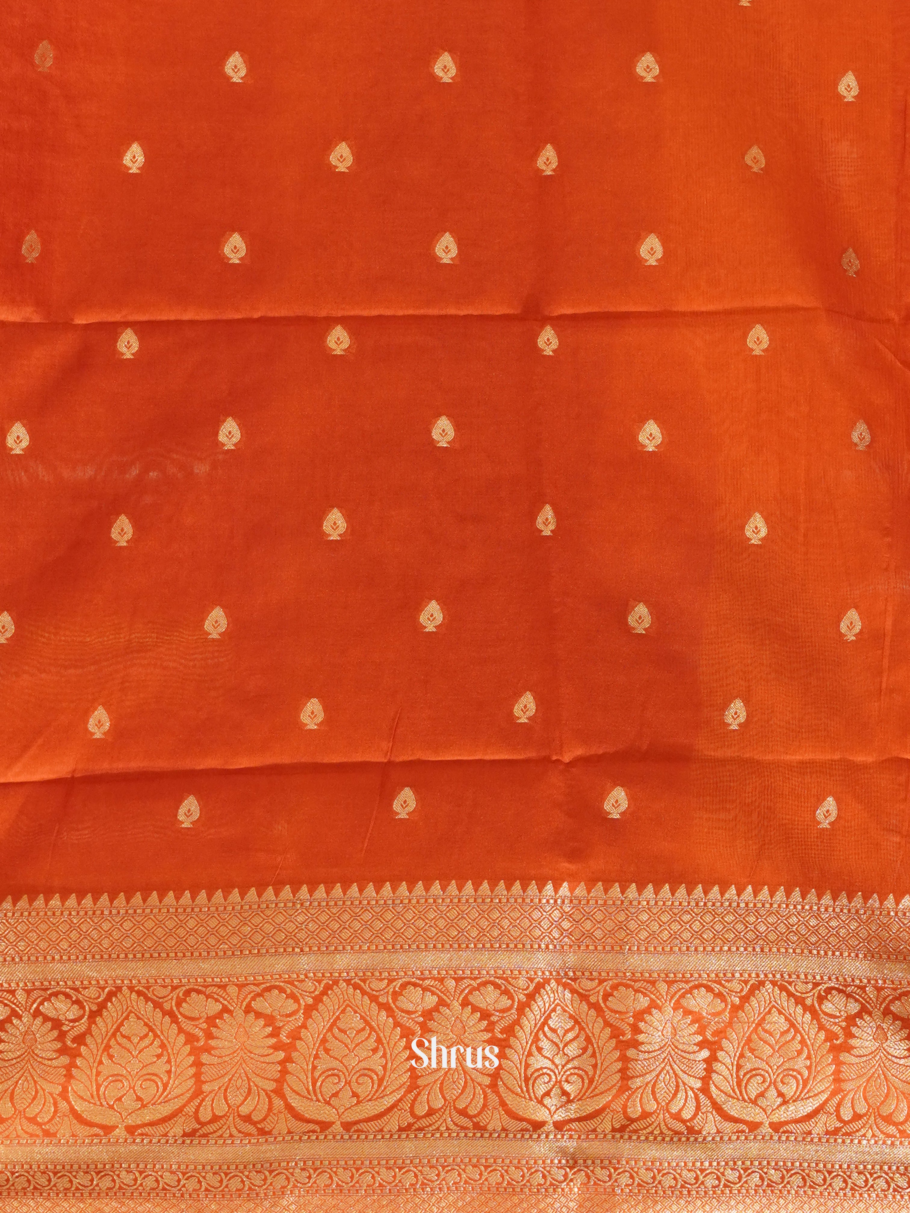 Red (Single Tone)-Semi Silk Cotton saree - Shop on ShrusEternity.com