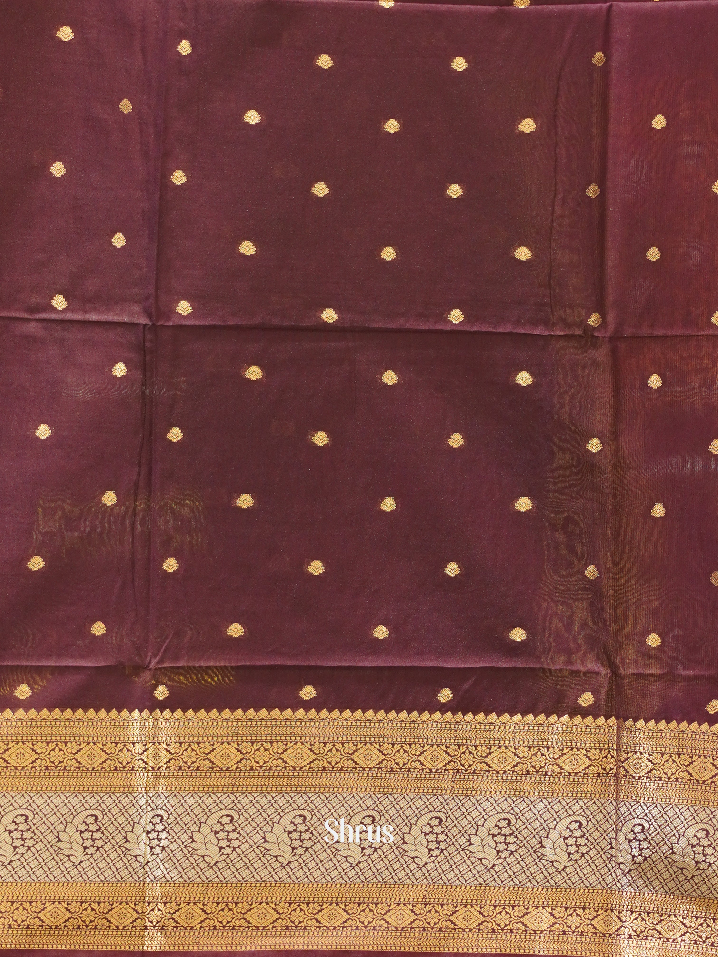 Black & Maroon - Semi Silk Cotton Saree - Shop on ShrusEternity.com