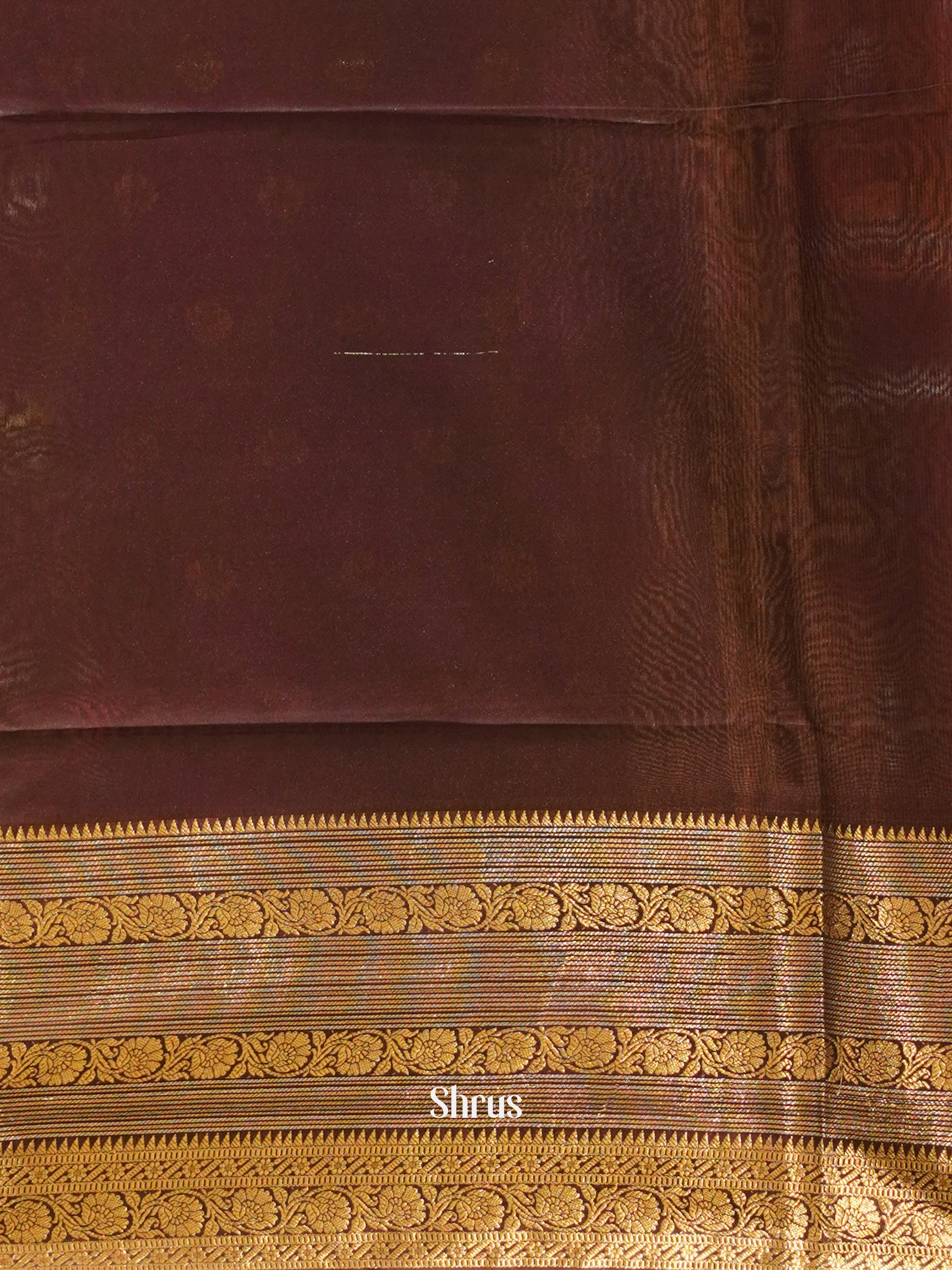 Purple & Brown - Semi Silk Cotton saree - Shop on ShrusEternity.com