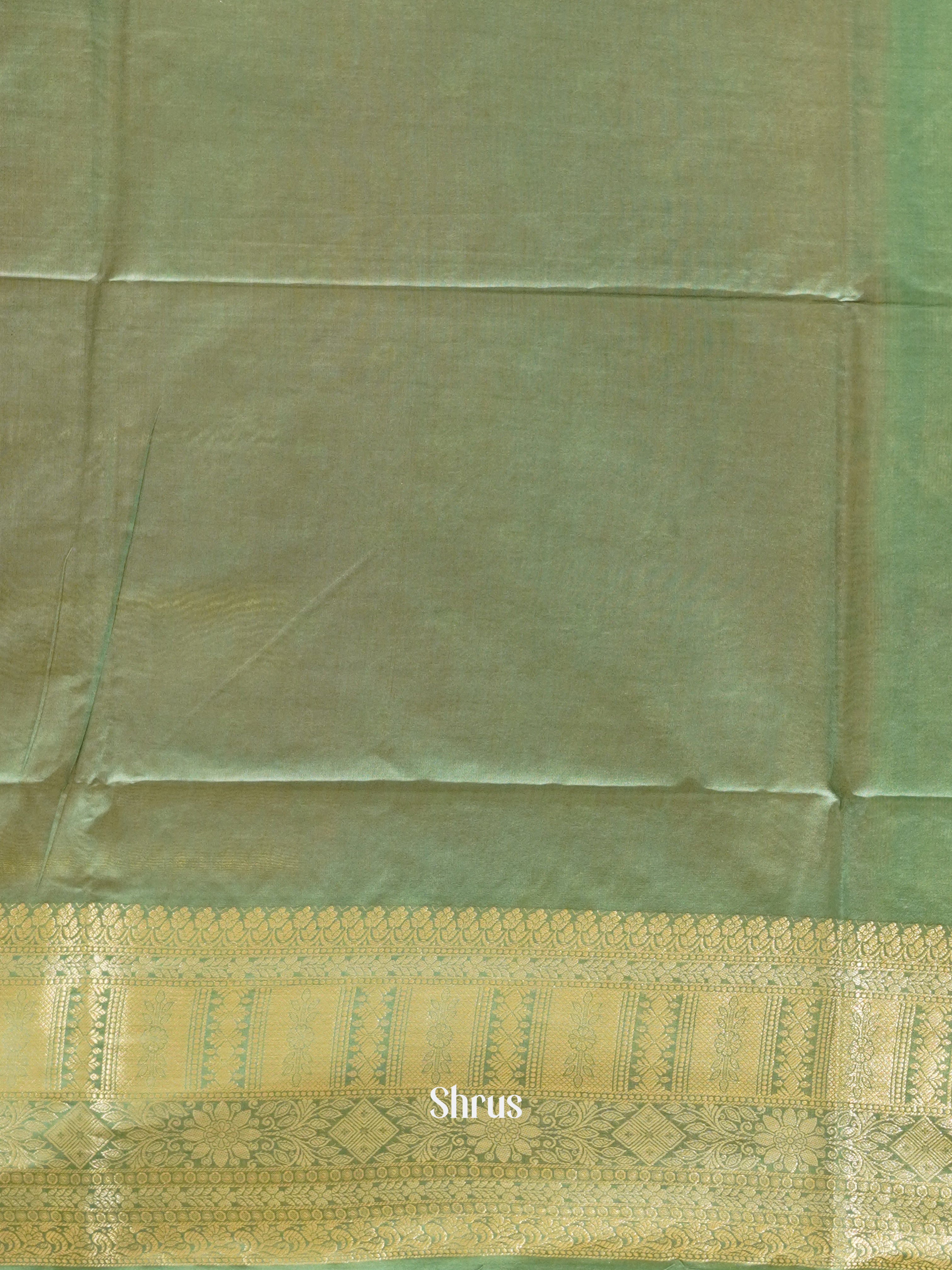 Peachish Pink & Green - Semi Silk Cotton Saree - Shop on ShrusEternity.com