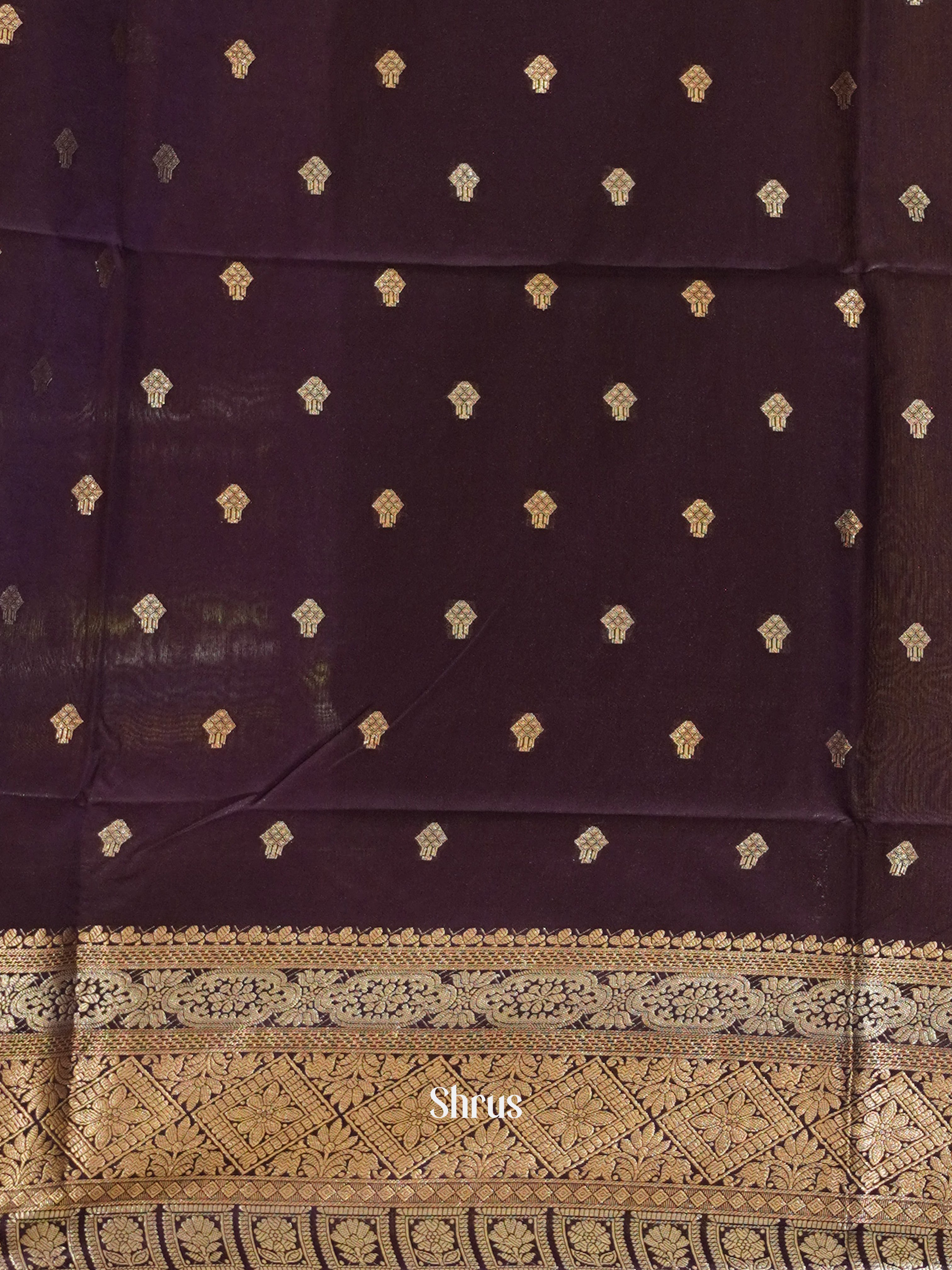 Purple & Violet - Semi Silk Cotton Saree - Shop on ShrusEternity.com