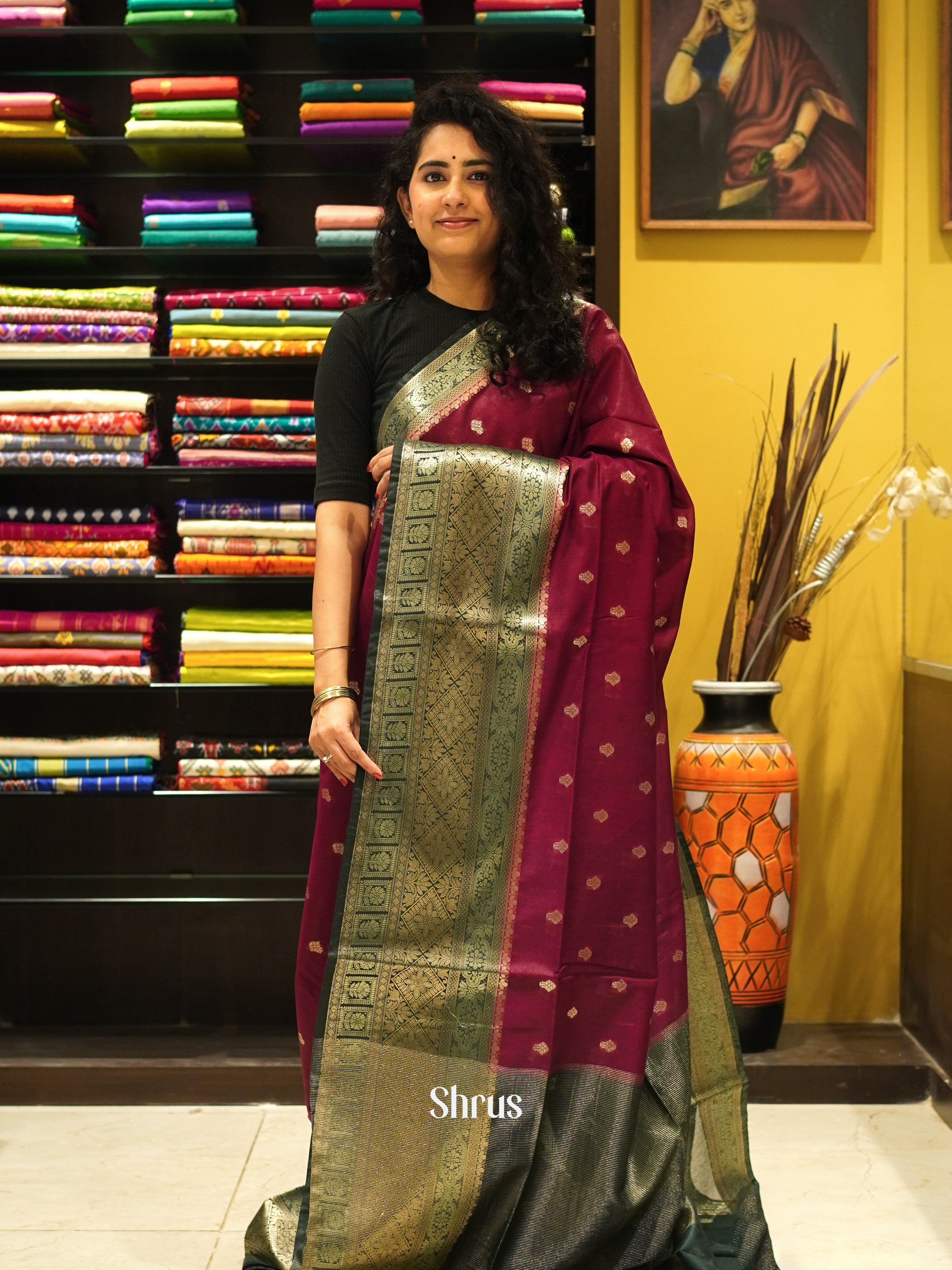 CDS27208 - Semi Silkcotton Saree - Shop on ShrusEternity.com