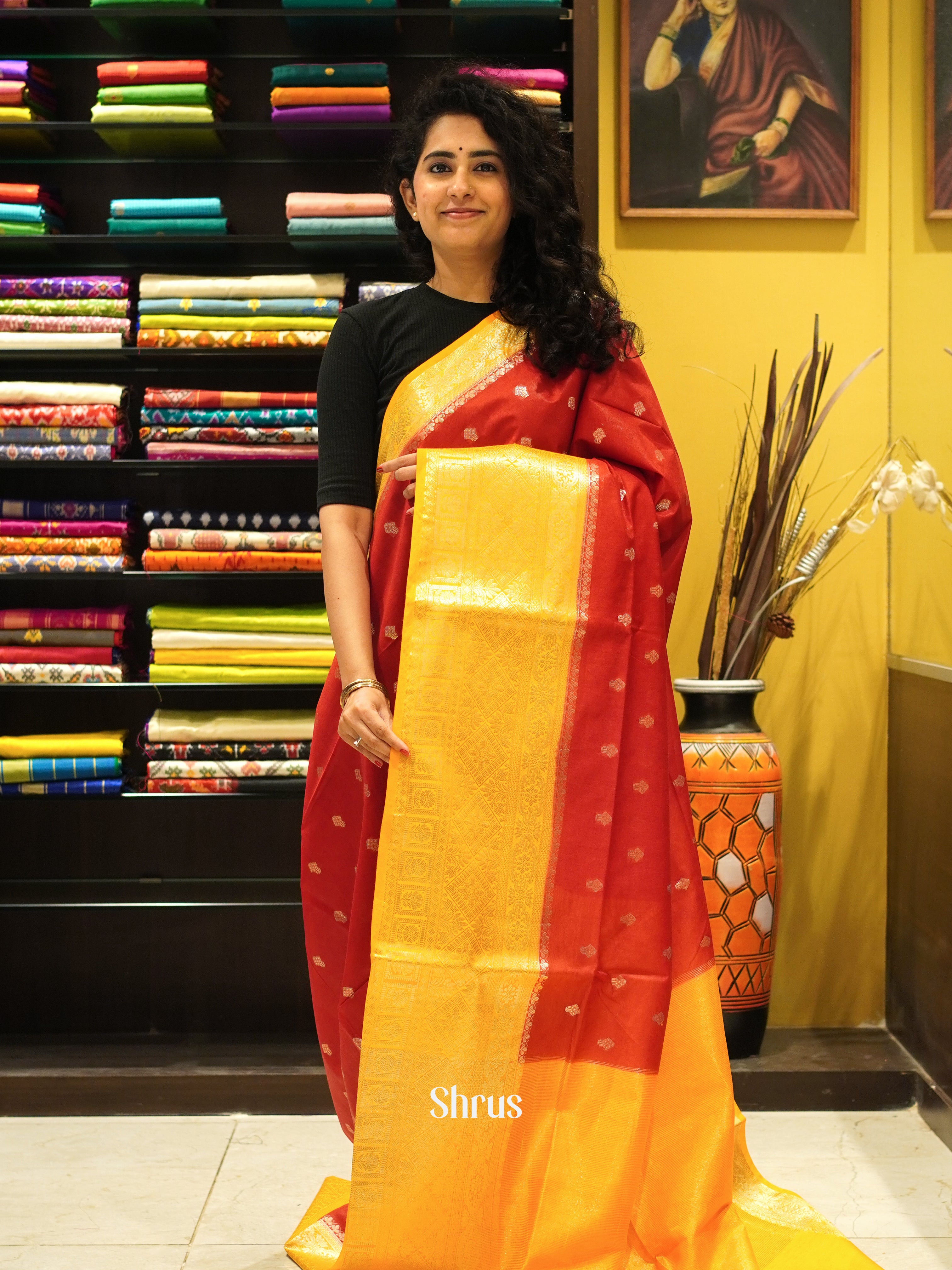 CDS27209 - Semi Silkcotton Saree - Shop on ShrusEternity.com