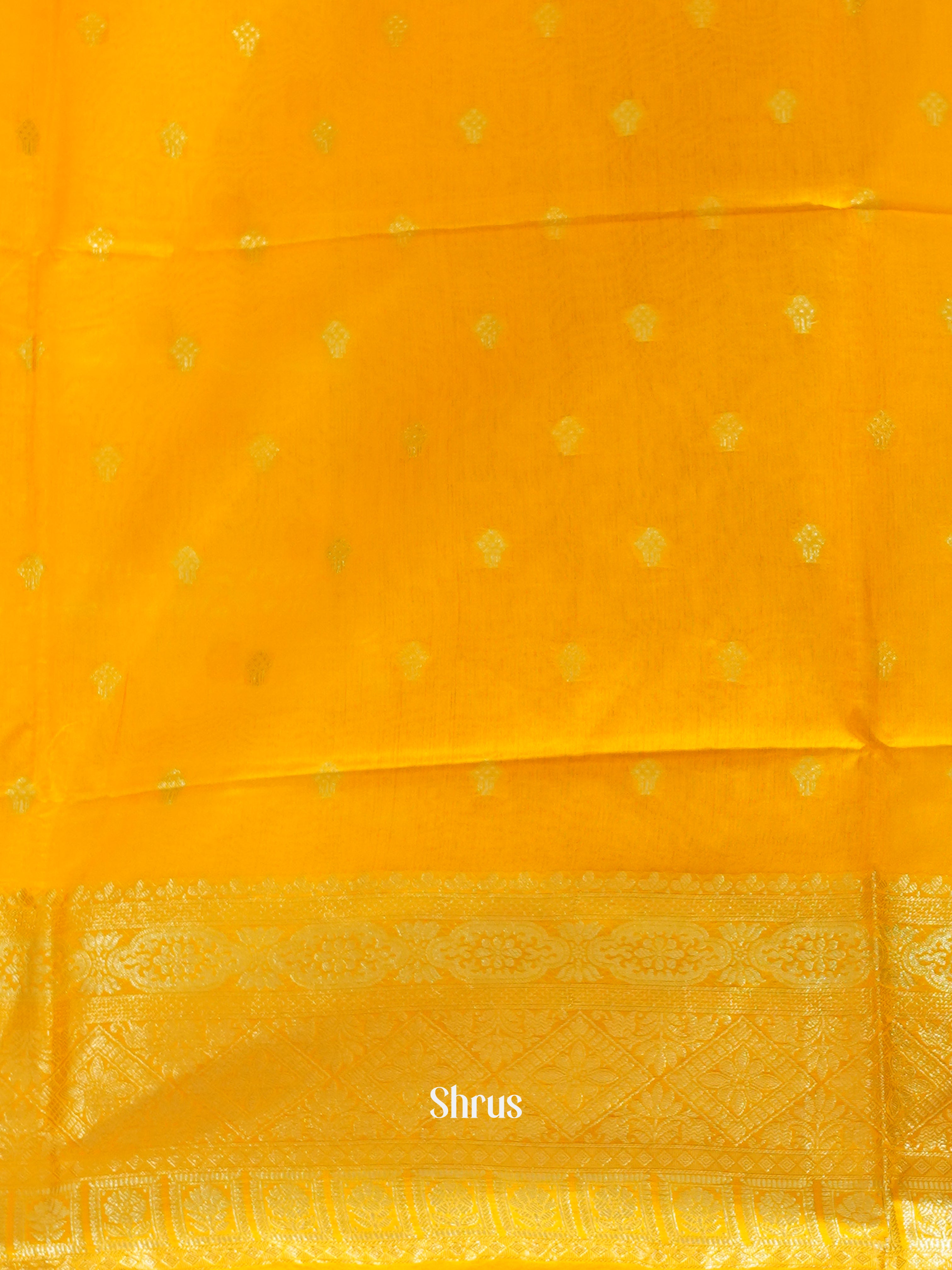 Yellow(single Tone)- Semi Silk Cotton Saree - Shop on ShrusEternity.com