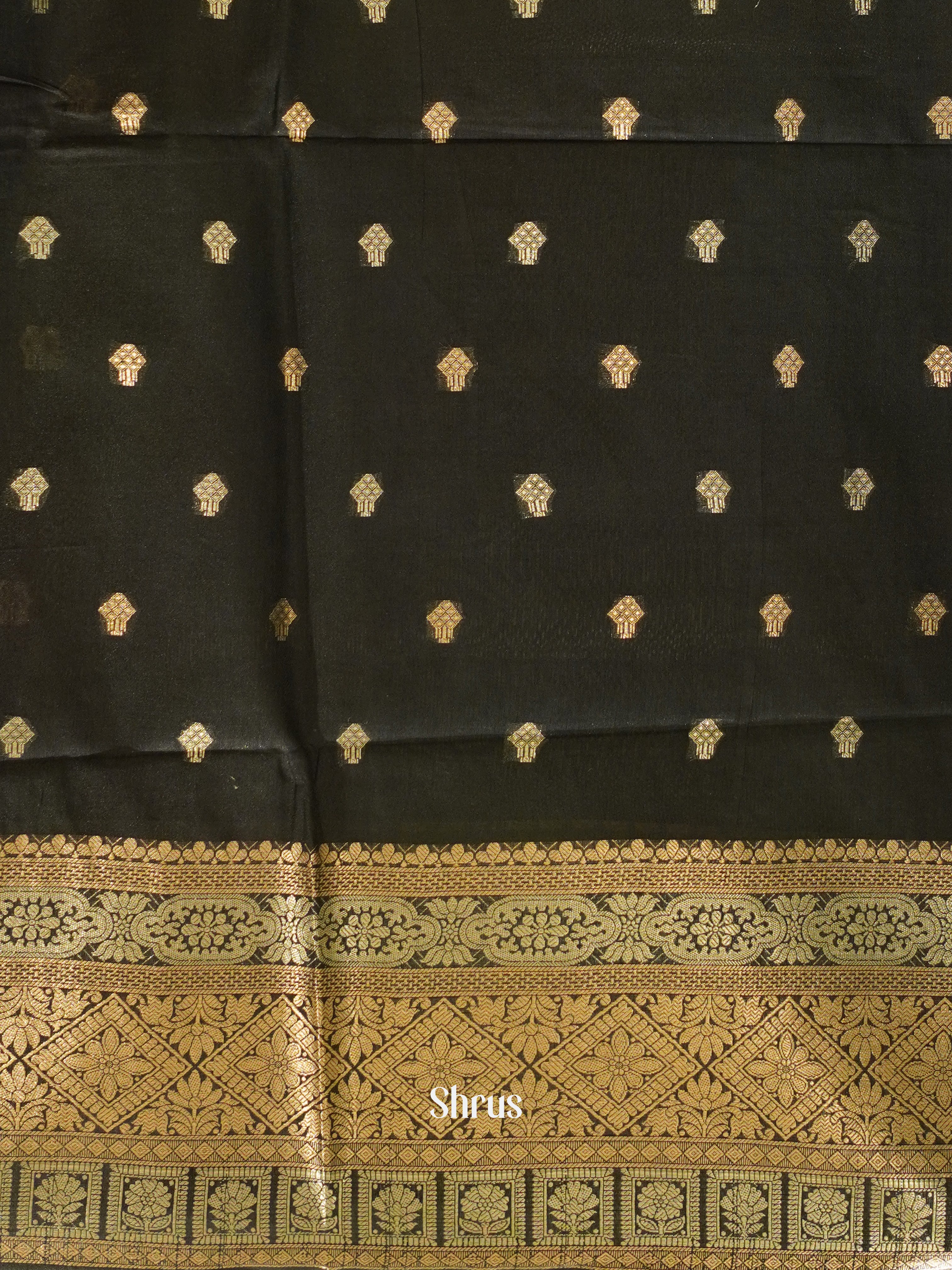 Brown & Black - North silkcotton Saree